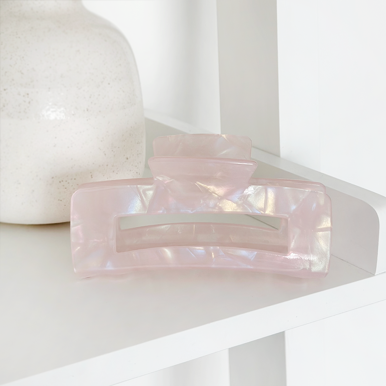 Coconut Lane Pink Pearl Square Claw Clip