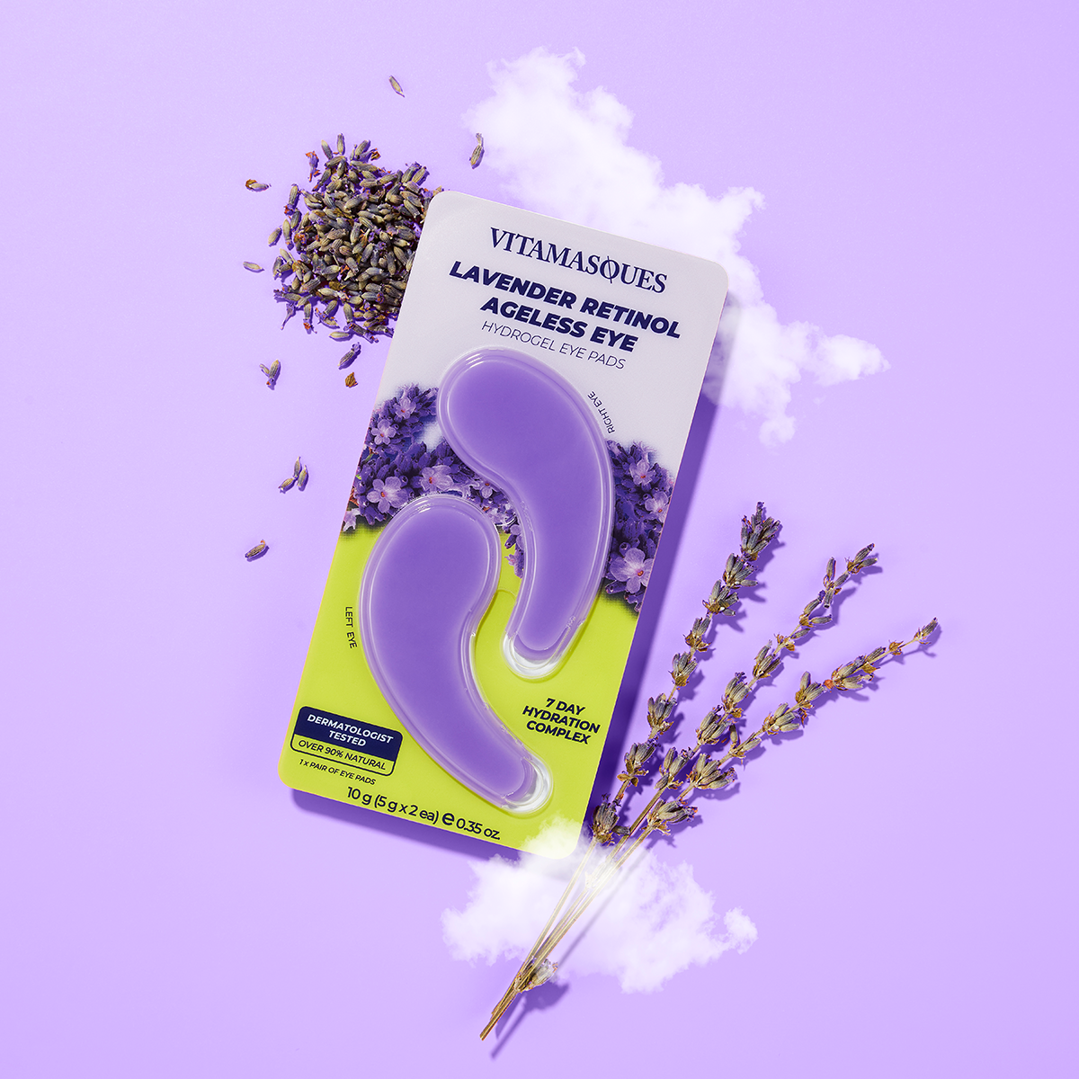 Vitamasques Lavender Retinol Ageless Eye Hydrogel Eye Pads - 1 Pair