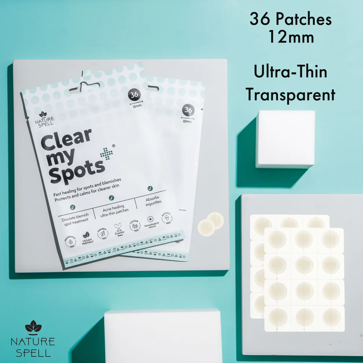 Nature Spell Clear My Spots Pimple Patches - 36 Translucent Hydrocolloid Patches