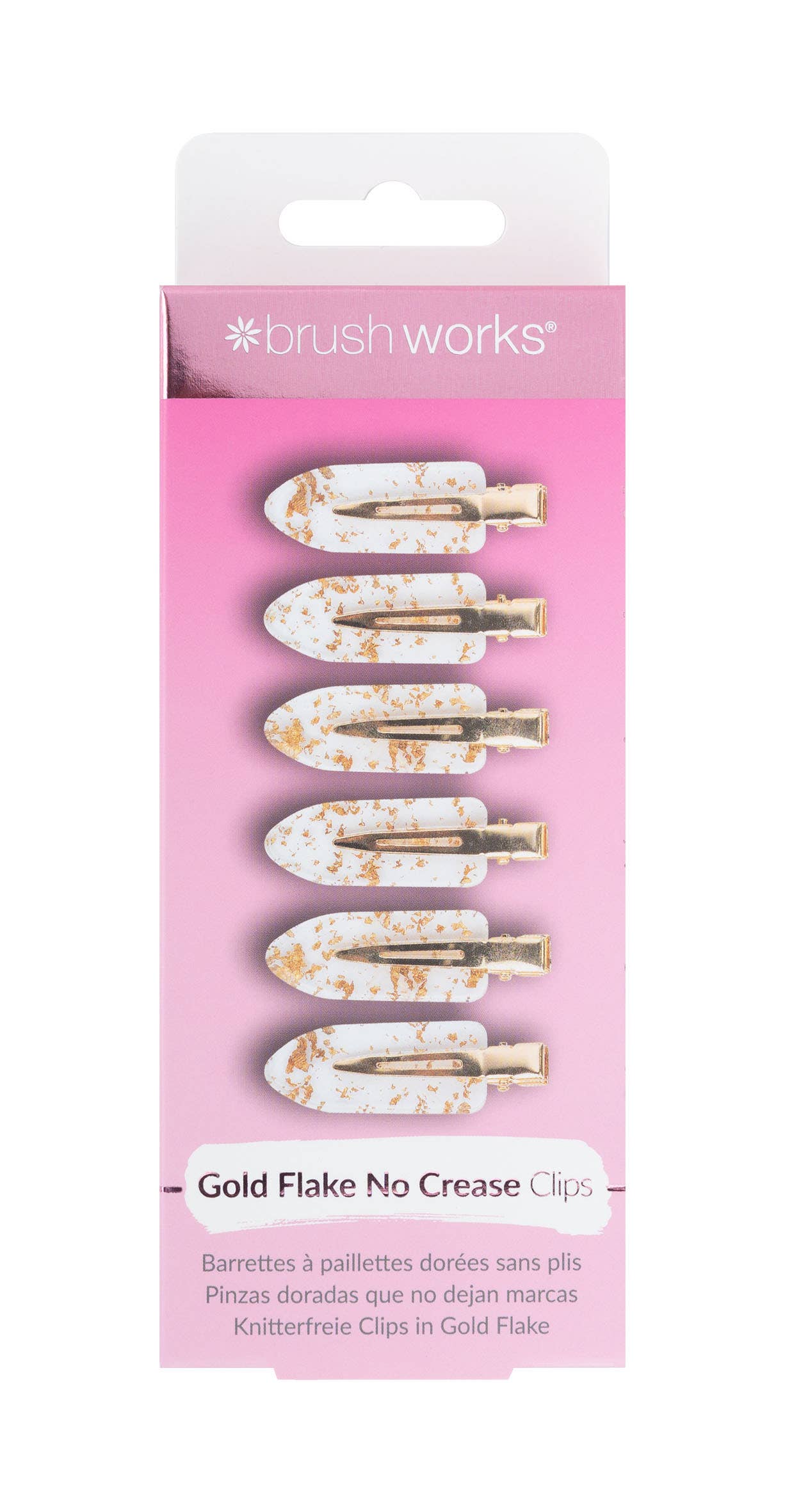 Brushworks Gold Flake No Crease Clips - 6 pcs