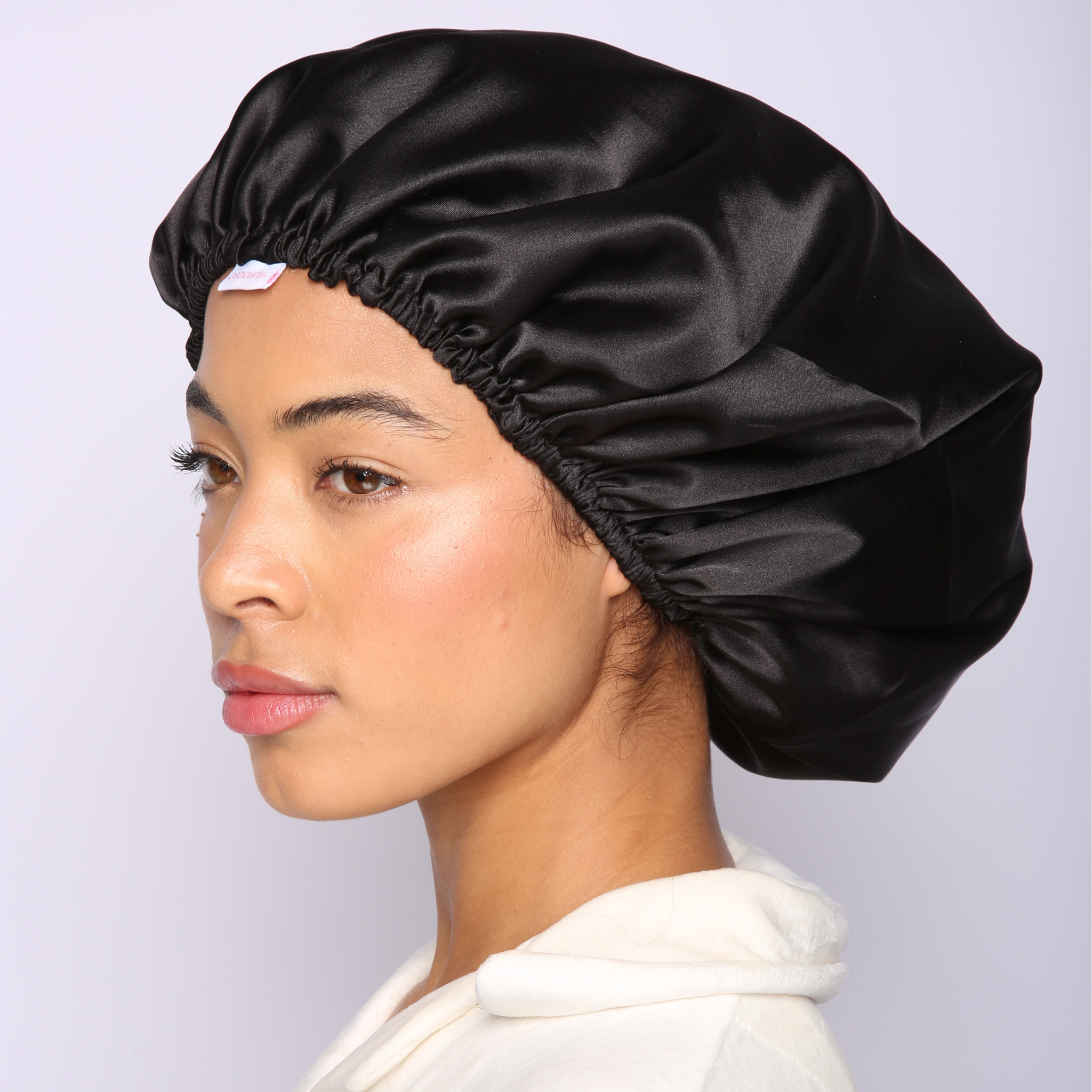 O So Curly Reversible Satin Bonnet - Black