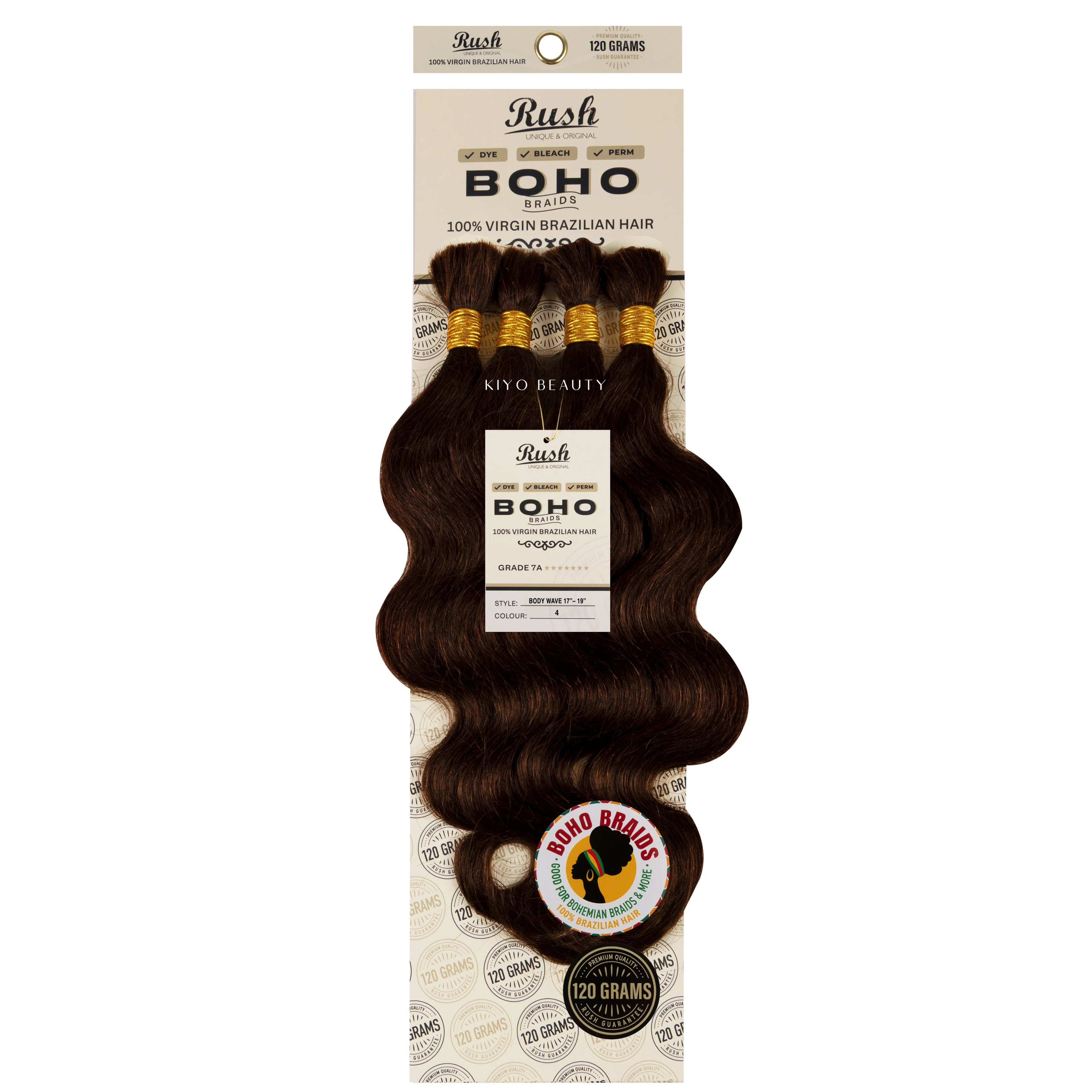 Rush 100% Virgin Brazilian Boho Braids Body Wave Bulk 17-19"