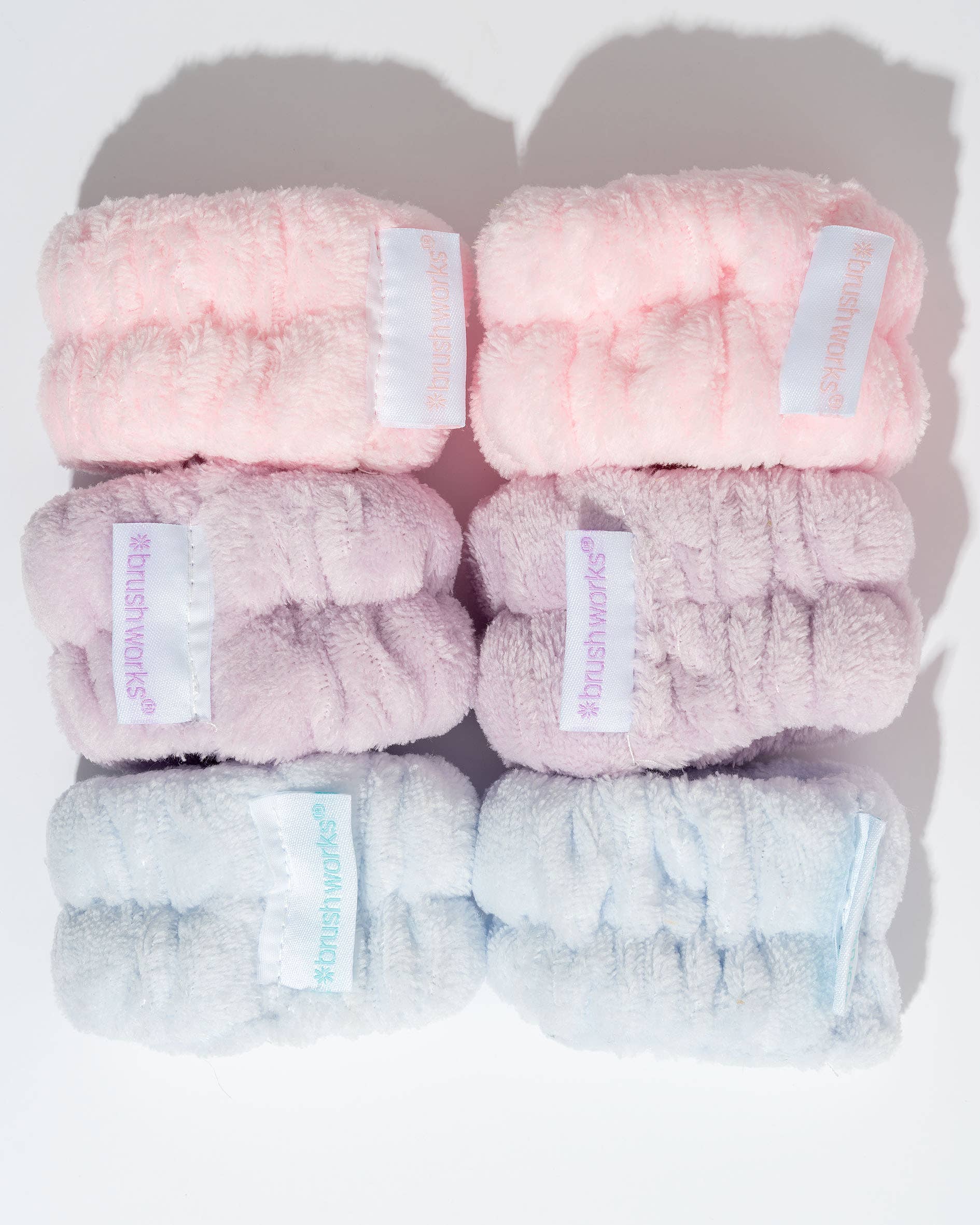 Brushworks Pastel Microfibre Wrist Wash Bands - 3 Pairs