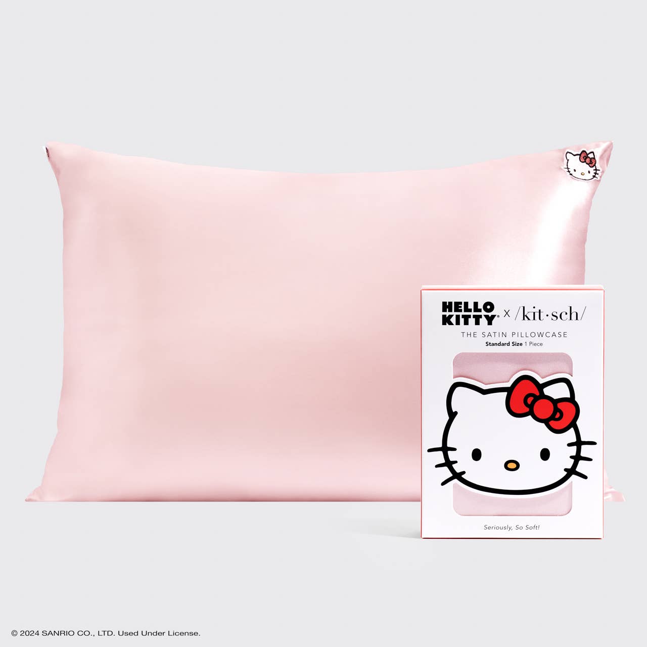 Kitsch x Hello Kitty Pillowcase - Solid Pink Kitty Face