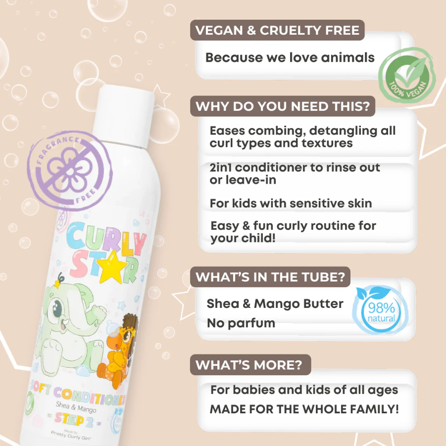 Pretty Curly Girl Curly Star Soft Conditioner 250ml - Fragrance Free