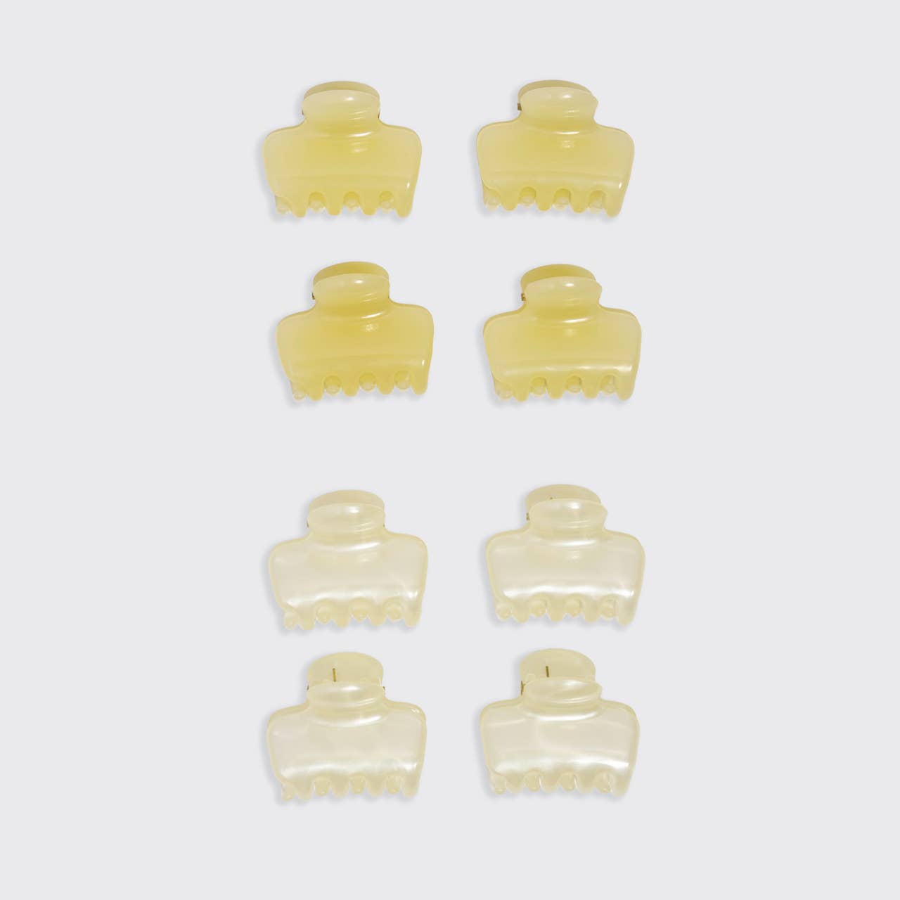 Kitsch Mini Jelly Cloud Clips 8pc Set - Pearlized Cream & Butter Yellow
