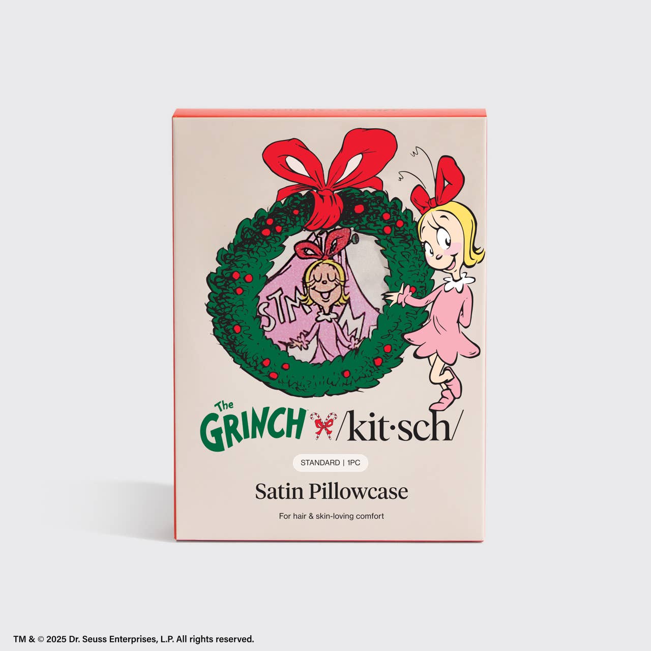 The Grinch x Kitsch Satin Pillowcase in Cindy Lou Who