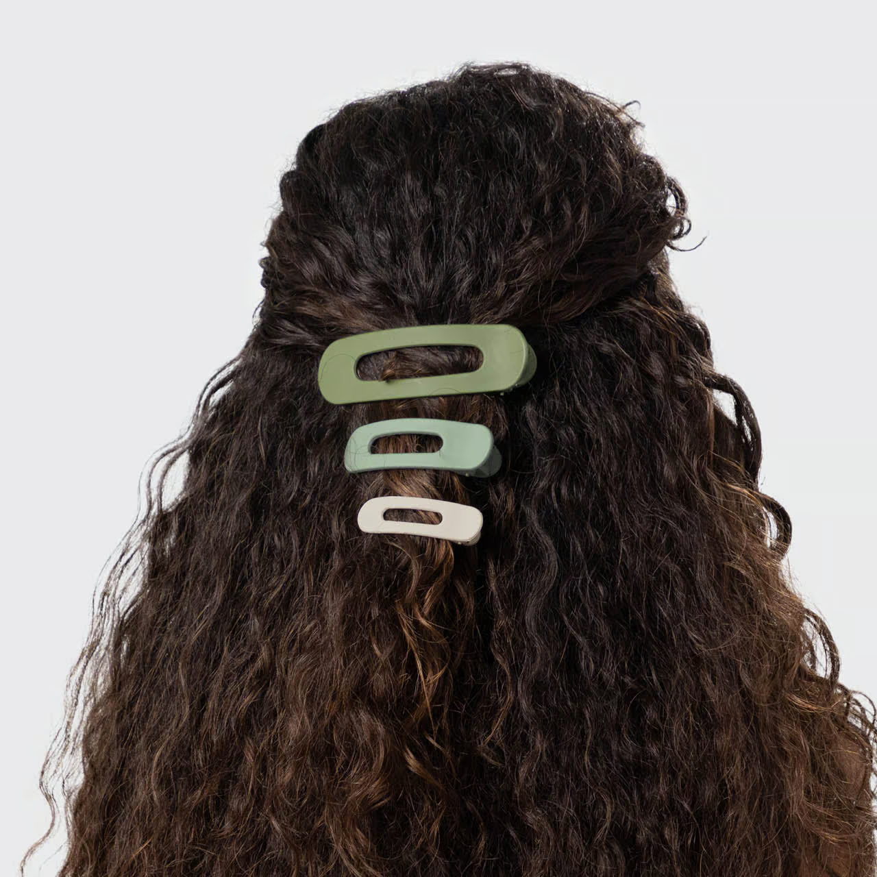 Kitsch Matte Flat Lay Claw Clip Flat 3pc - Eucalyptus