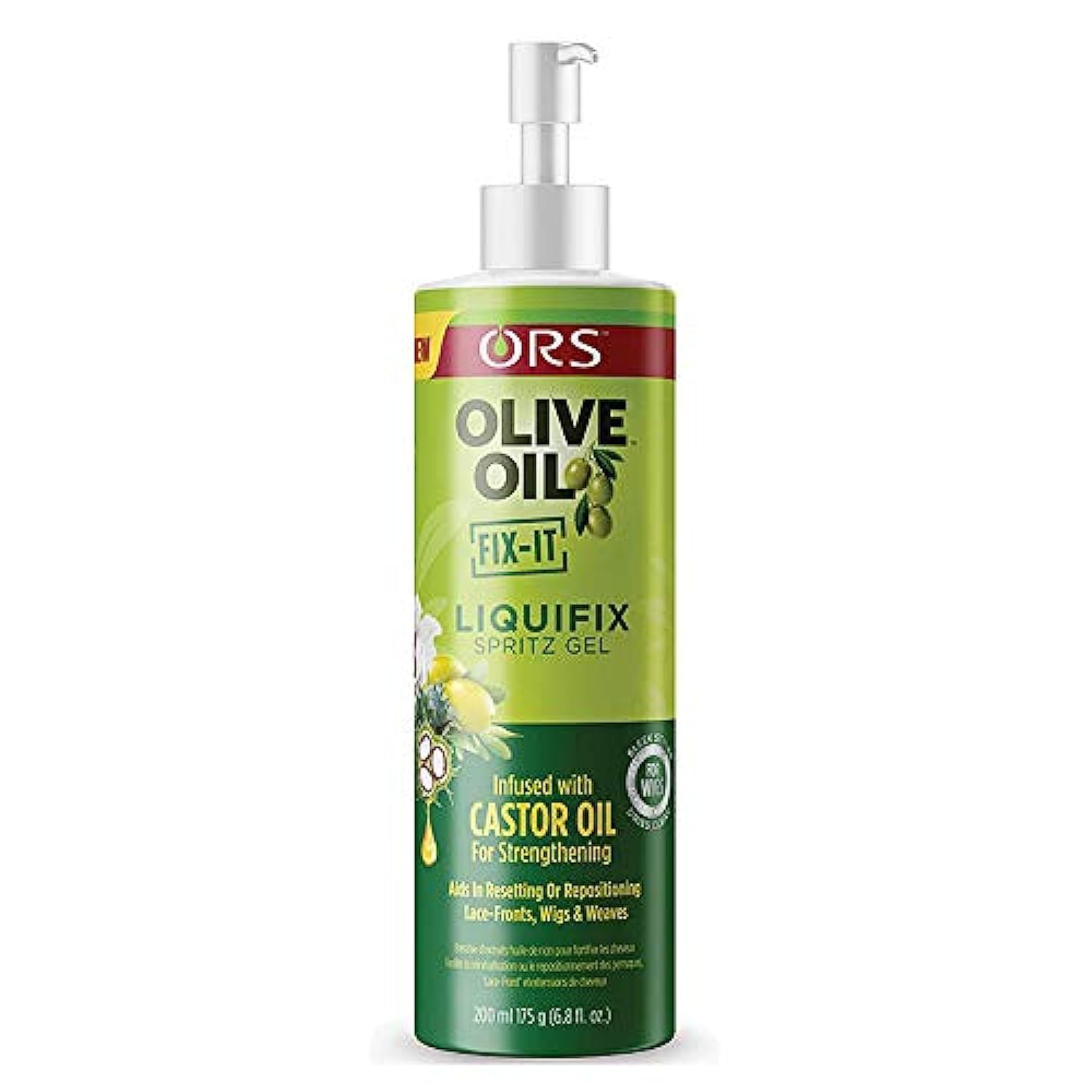 ORS Olive Oil FIX-IT Liquifix Spritz Gel Infused with Castor Oil For Strengthening 6.7oz