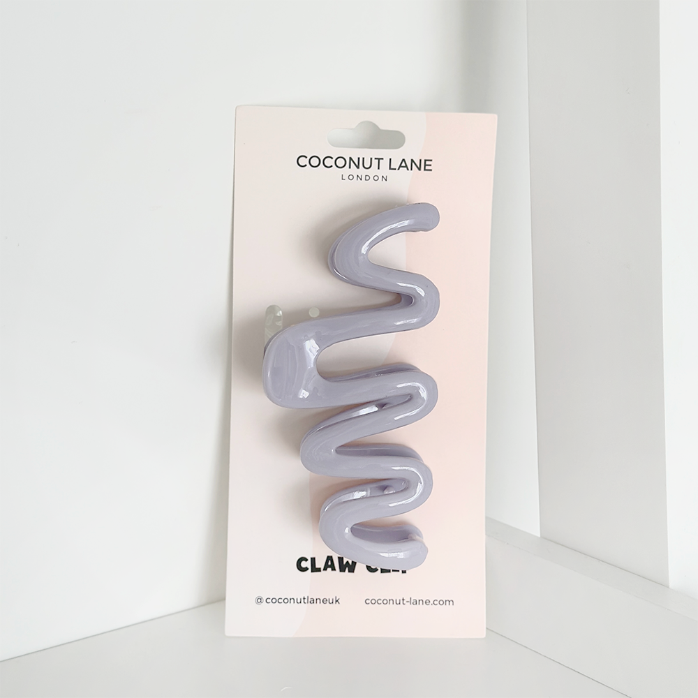 Coconut Lane Squiggle Claw Clip - Lilac