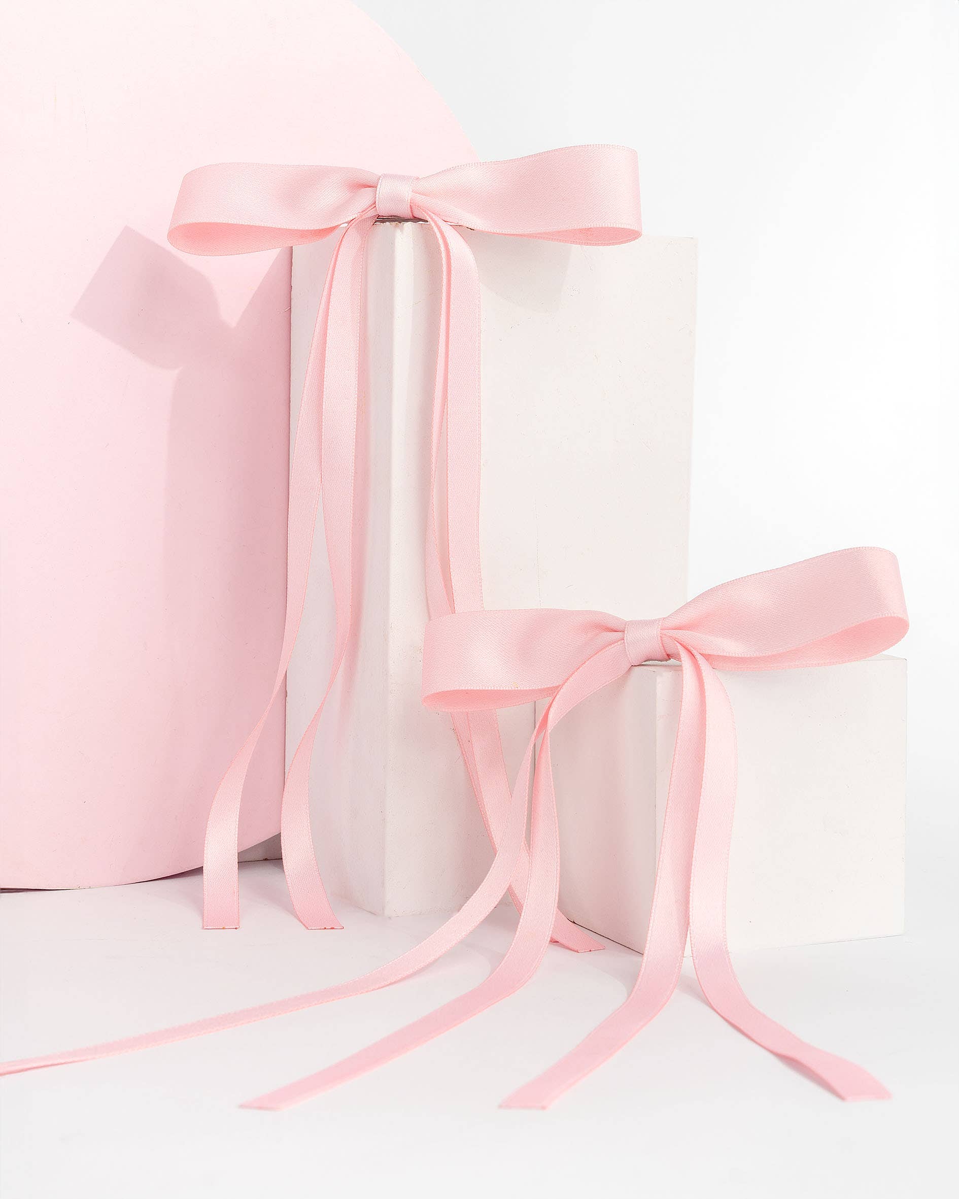 Brushworks Satin Hair Bow Duo – Pink