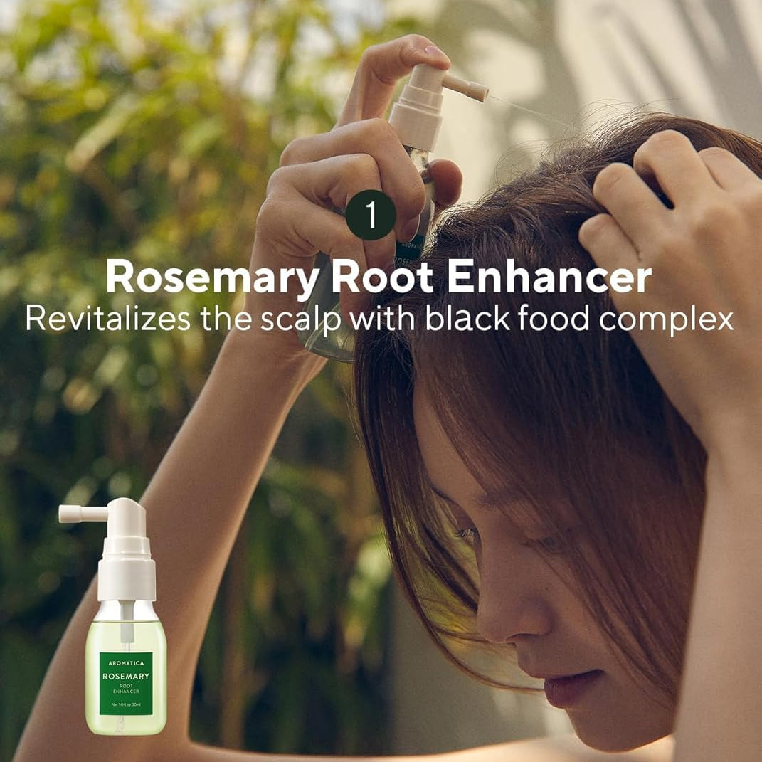 Aromatica Rosemary Scalp Scaling Trial Kit (With Mini Wooden Hair Brush)