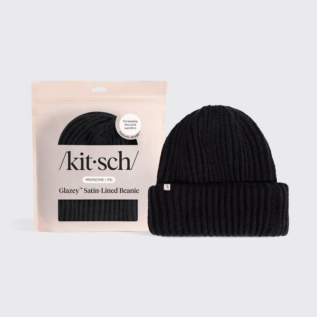 Kitsch Glazey™ Satin-Lined Beanie - Black