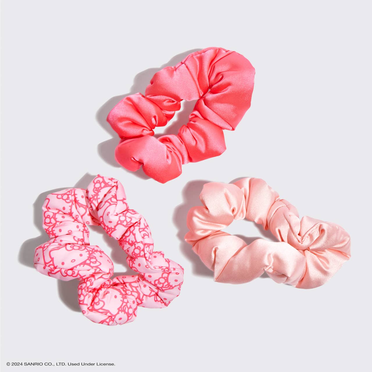 Kitsch x Hello Kitty Recycled Fabric Puffy Scrunchies 3pc Set