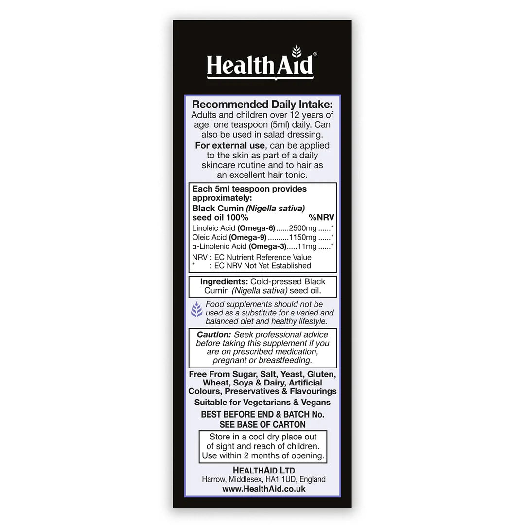 Health Aid Black Seed Oil Liquid 150ml