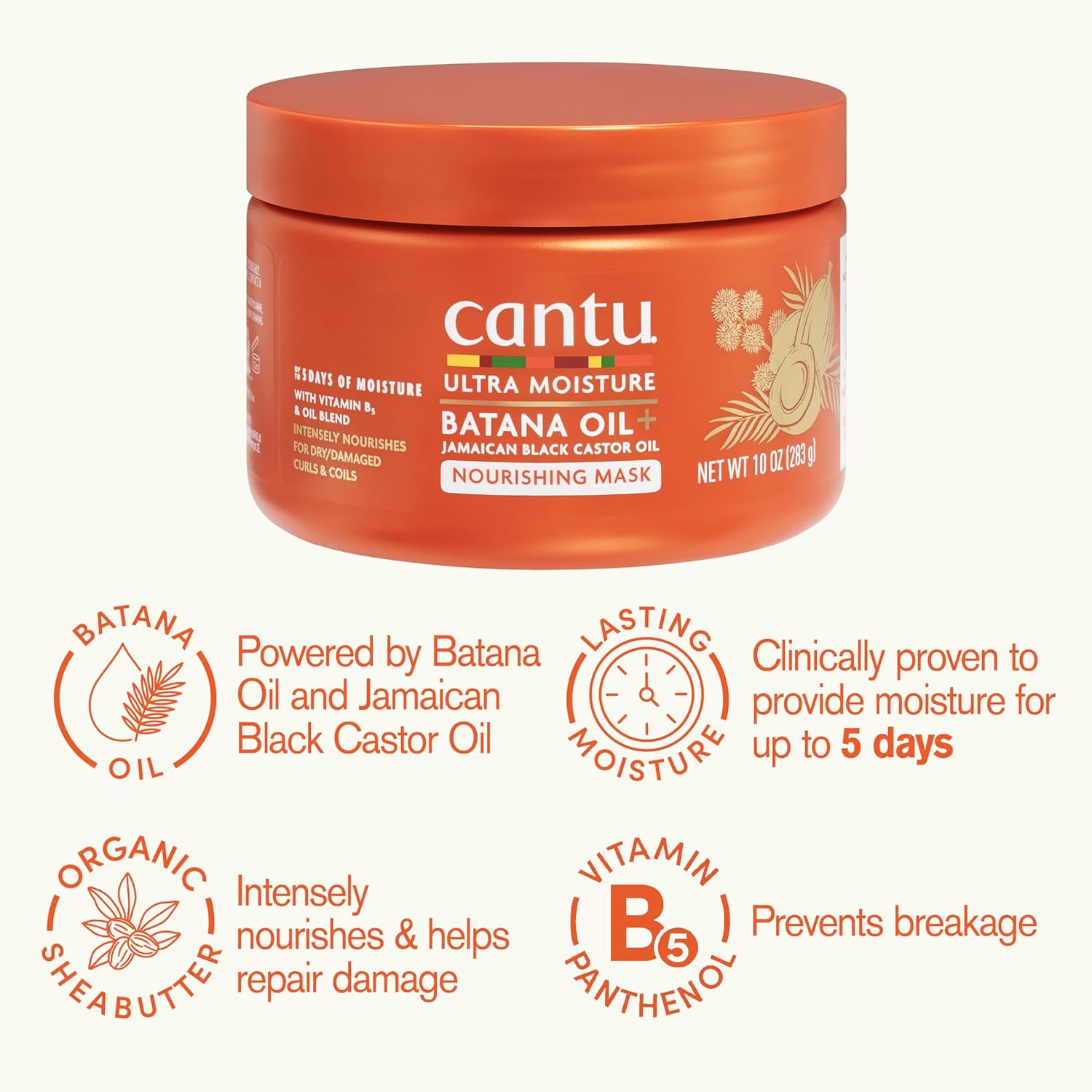 Cantu Ultra Moisture Batana Oil + Jamaican Castor Oil Nourishing Mask 10oz