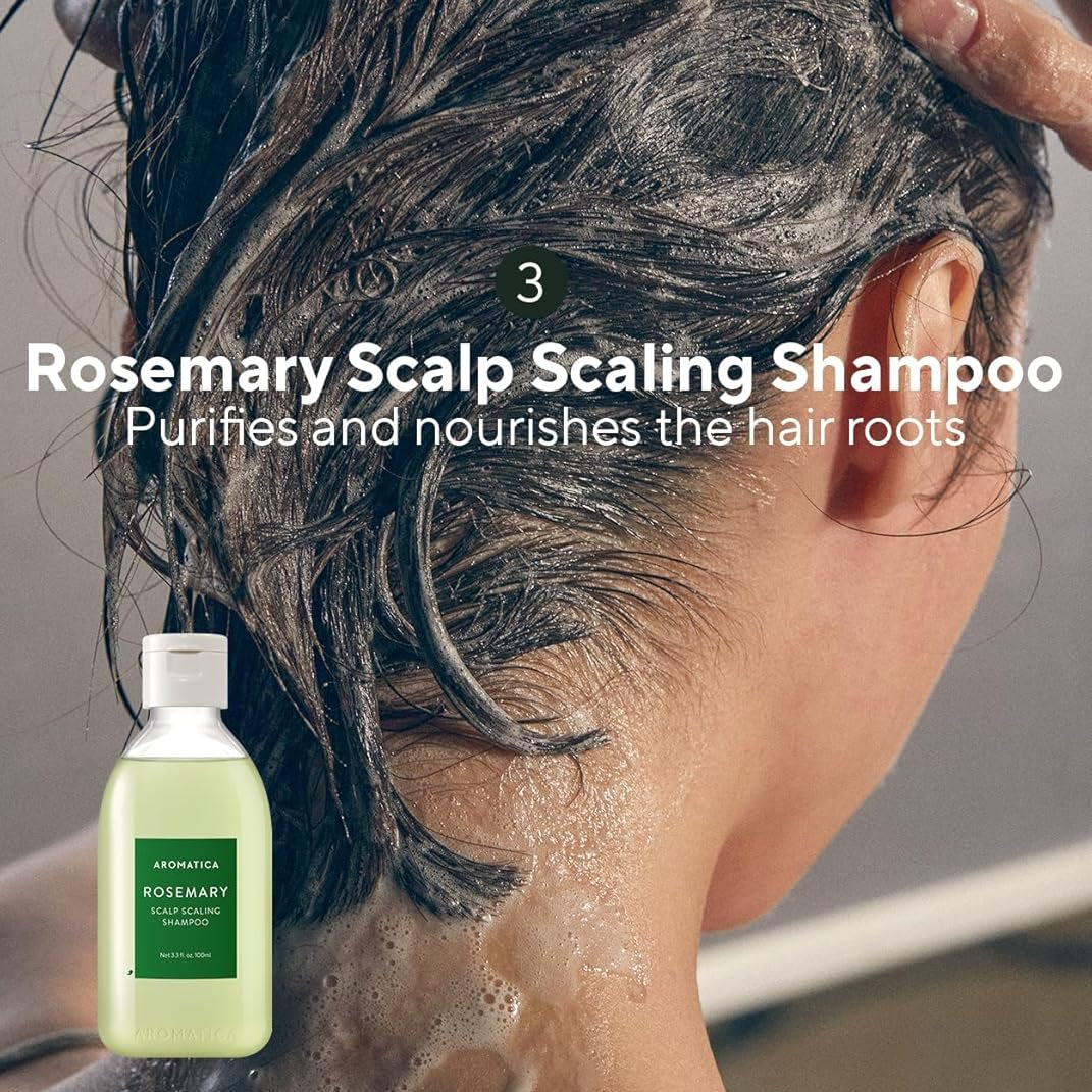Aromatica Rosemary Scalp Scaling Trial Kit (With Mini Wooden Hair Brush)