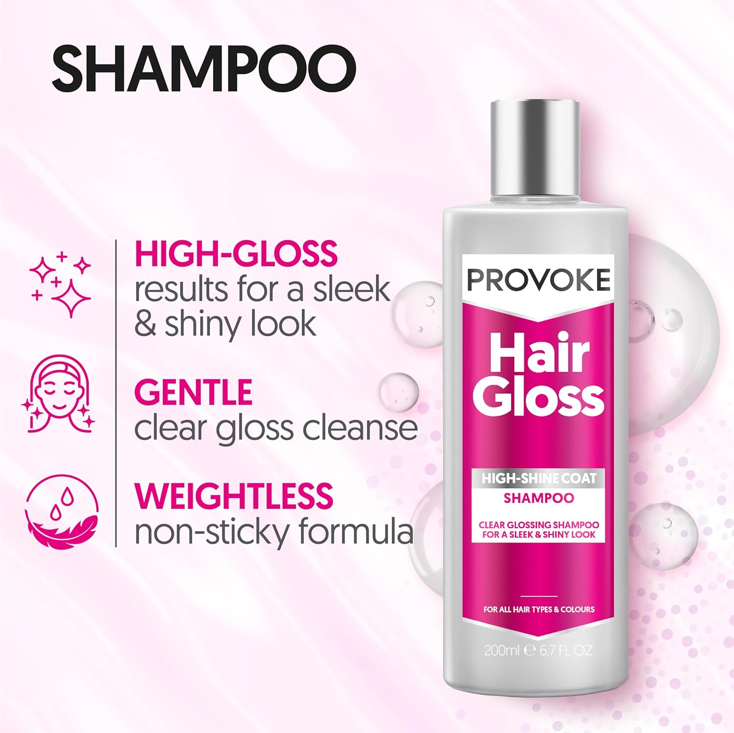 Provoke Hair Gloss High-Shine Coat Shampoo 200ml