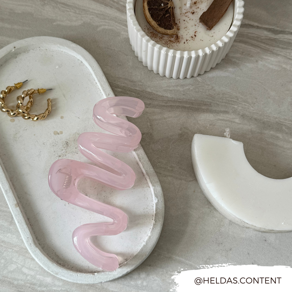 Coconut Lane Squiggle Claw Clip - Pink