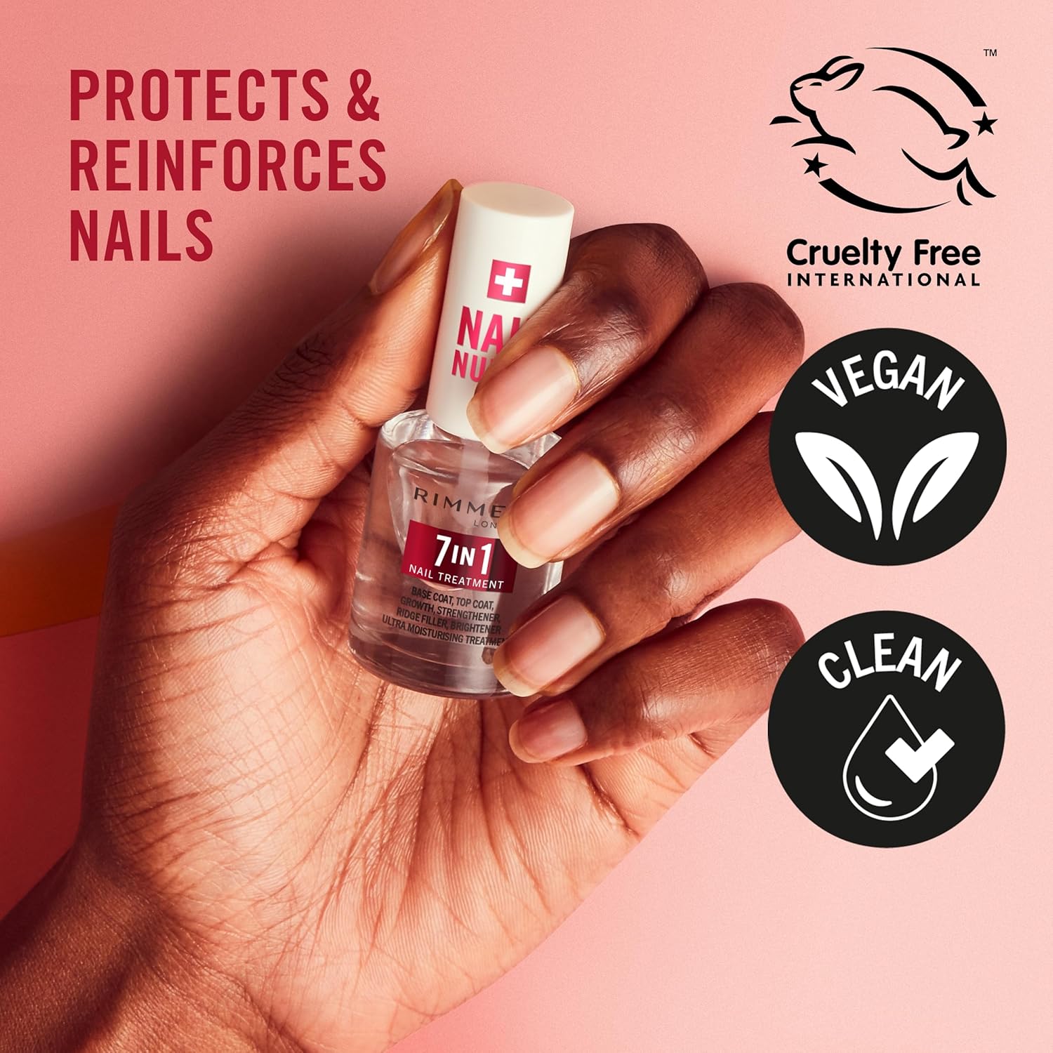 Rimmel London Nail Nurse 7 in 1 Nail Treatment 12ml protects and reinforces