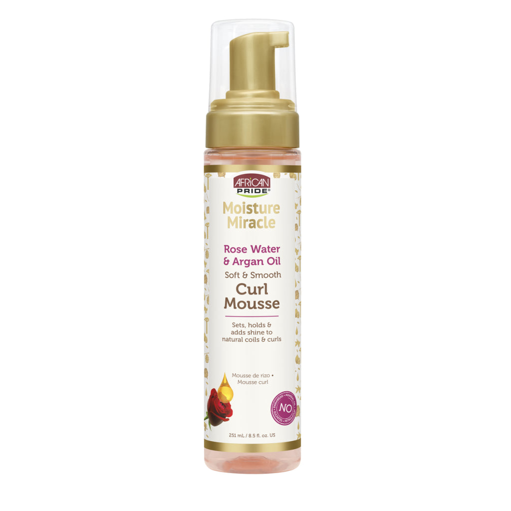African Pride Moisture Miracle Rose Water & Argan Oil Curl Mousse 8.5oz