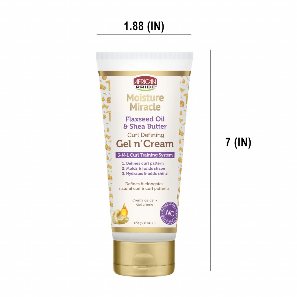 African Pride Moisture Miracle Flaxseed Oil & Shea Butter Gel N’ Cream 6oz