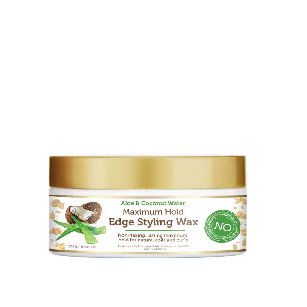 African Pride Moisture Miracle Aloe & Coconut Water Maximum Hold Edge Styling Wax 6oz