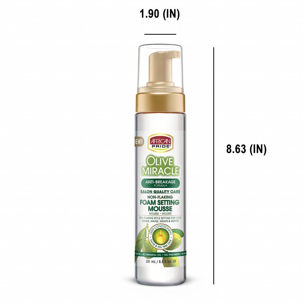 African Pride Olive Miracle Non-Flaking Foam Setting Mousse 8.5oz