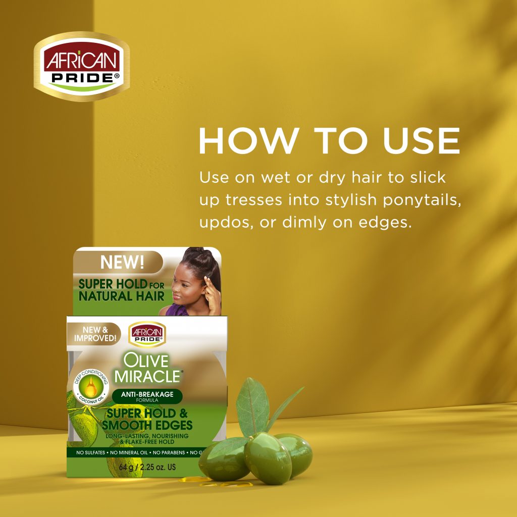 African Pride Olive Miracle Super Hold & Smooth Edges 2.25oz