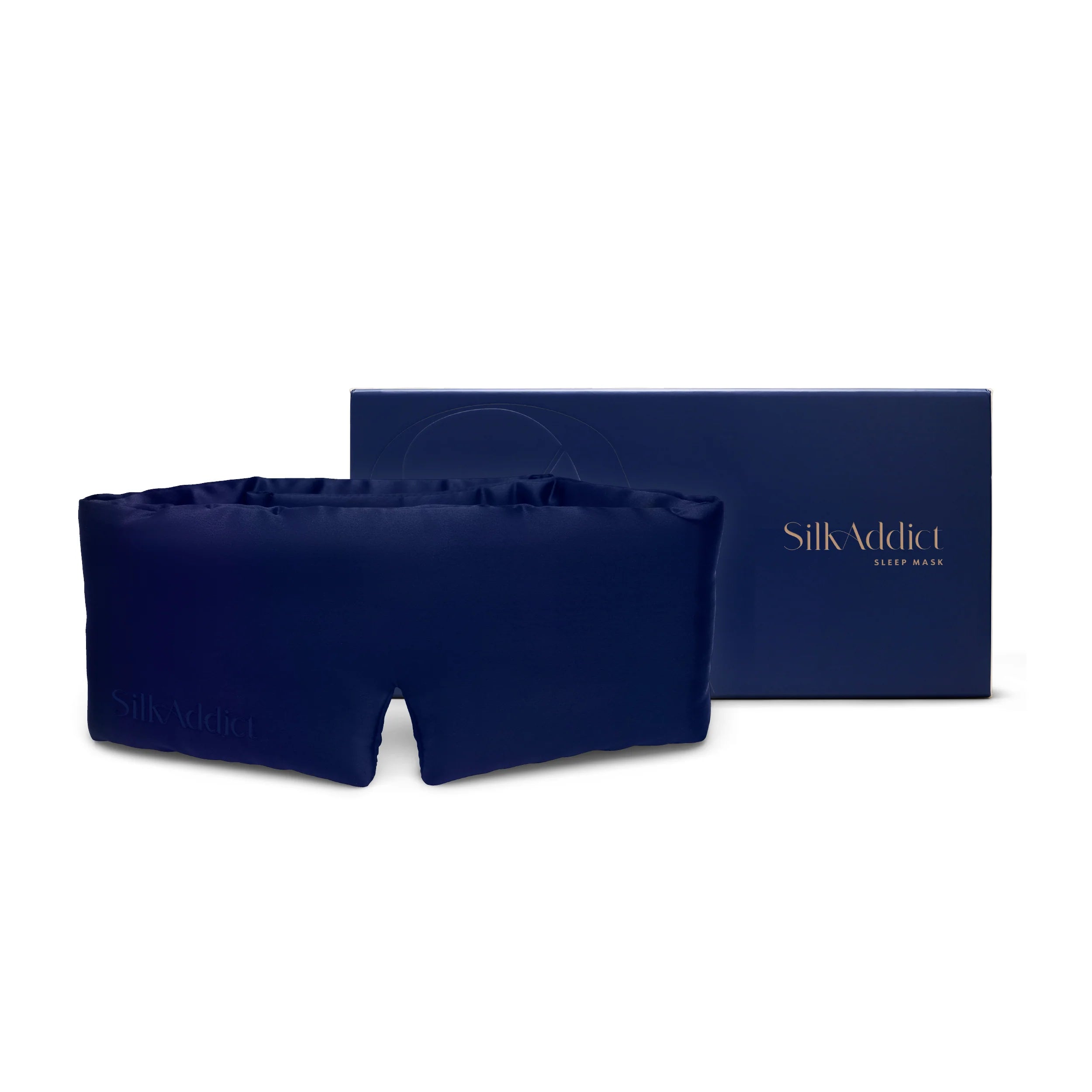 Silk Addict 100% Mulberry Silk Sleep Mask Wrap - Navy