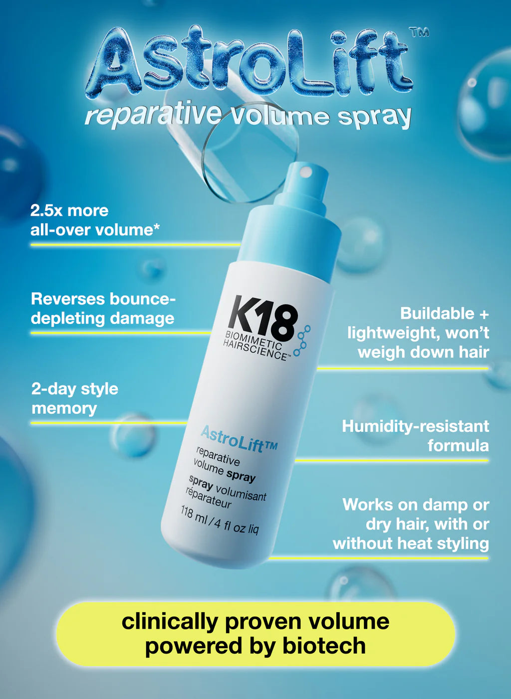 K18 AstroLift™ Reparative Volume Spray 4oz