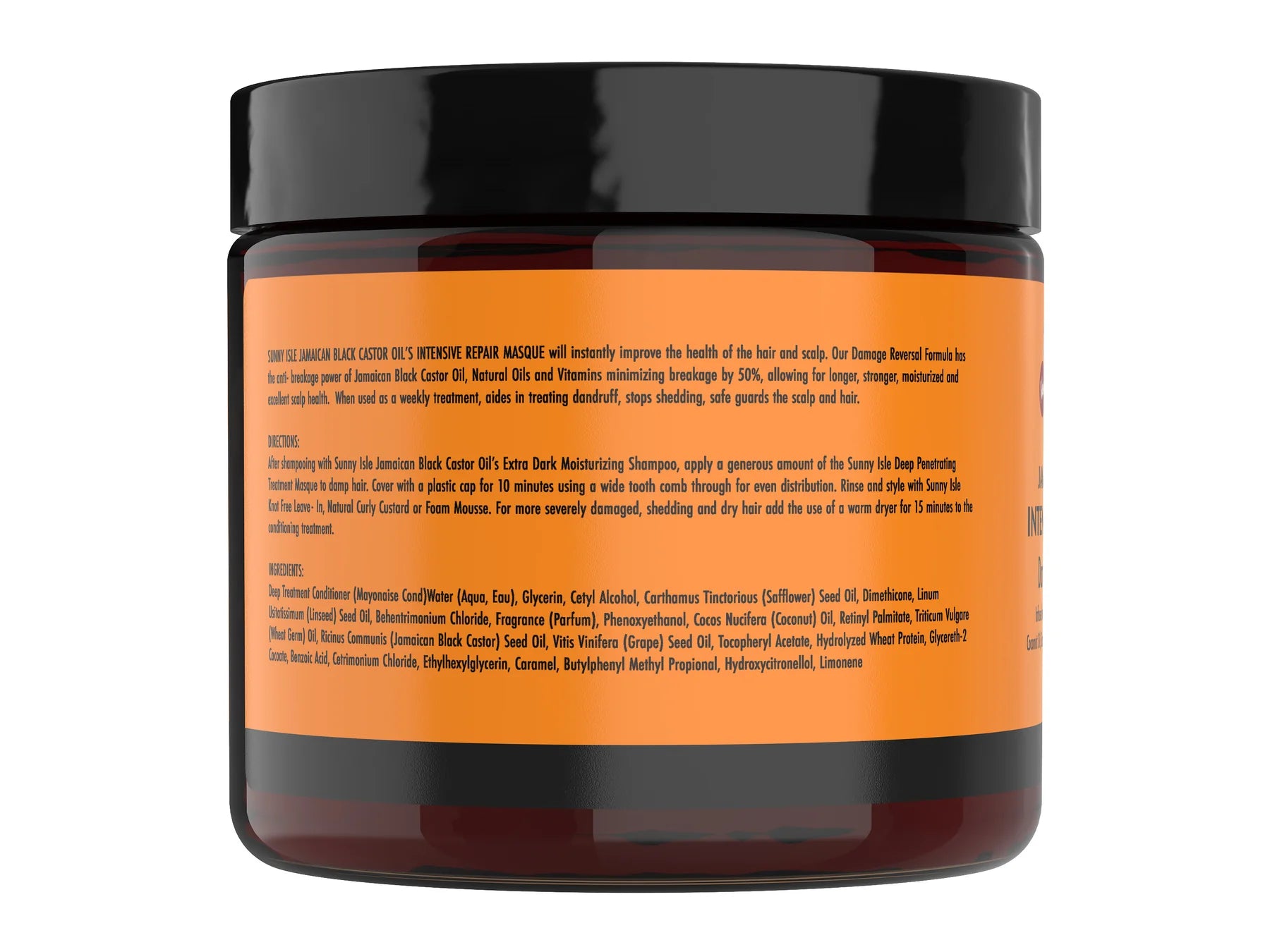 Sunny Isle Jamaican Black Castor Oil Intensive Repair Masque Damage Reversal Formula 16oz