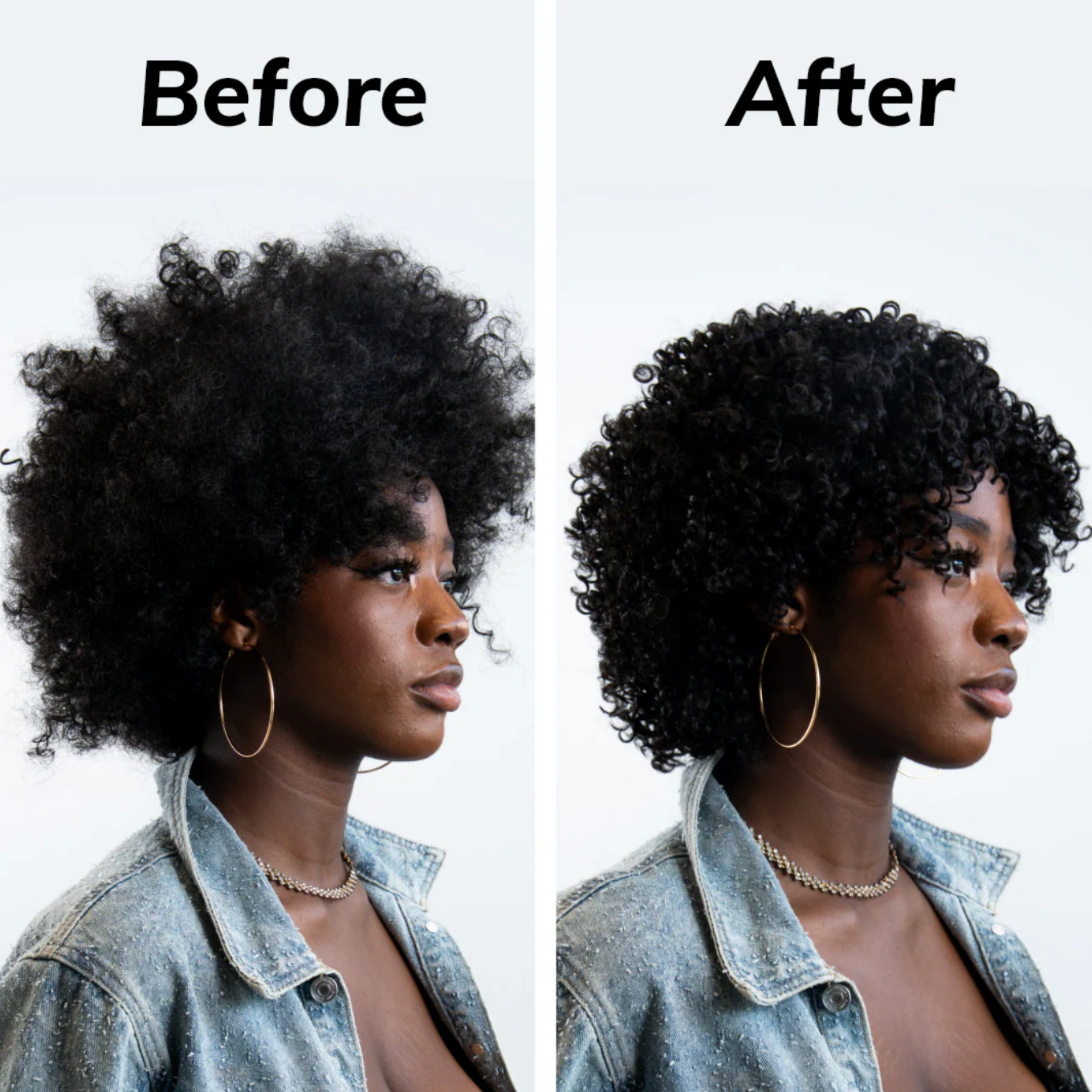 BSSET Curl Gel 300ml before and after type 4a,b,c