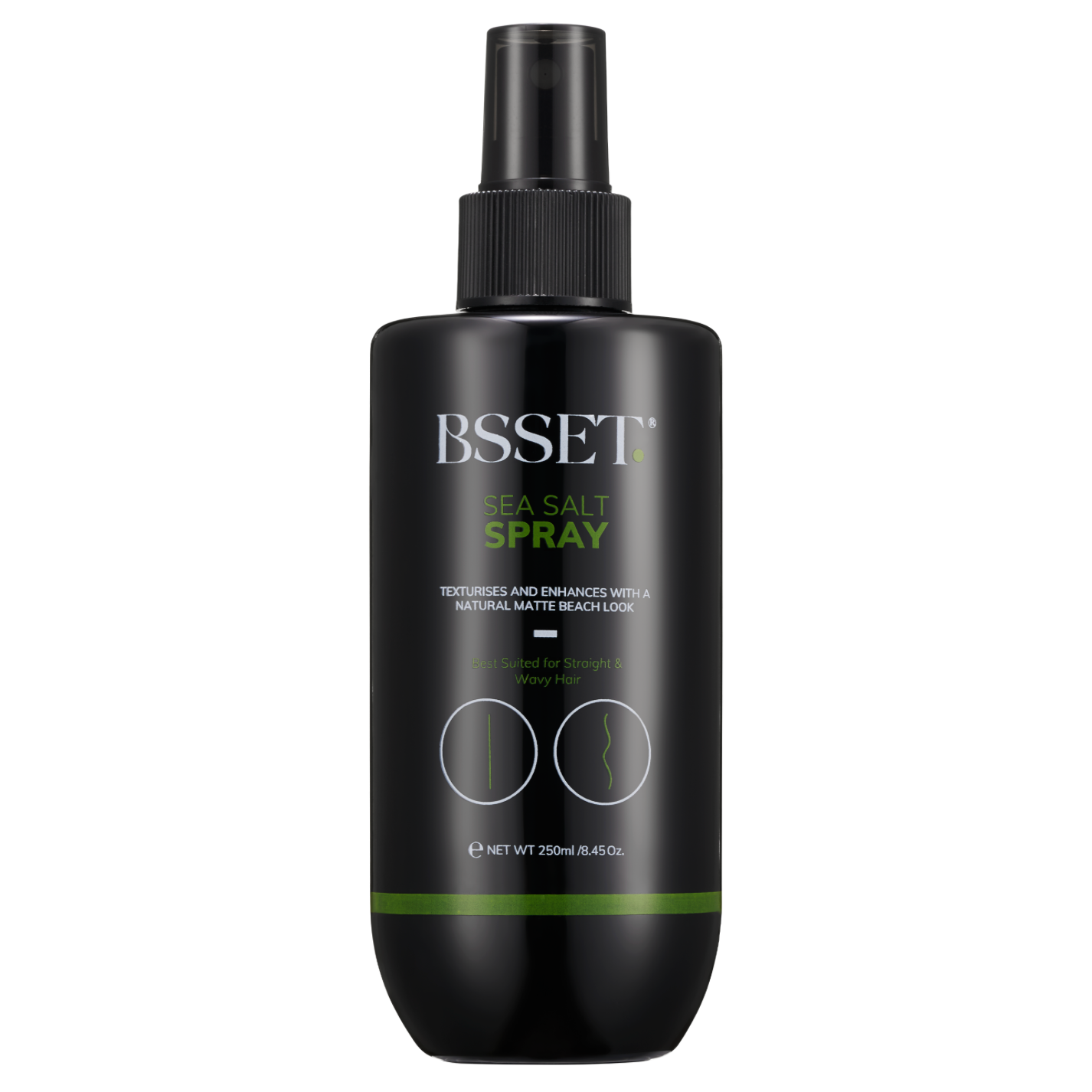 BSSET Sea Salt Spray 250ml front of product - texturising spray for men and women
