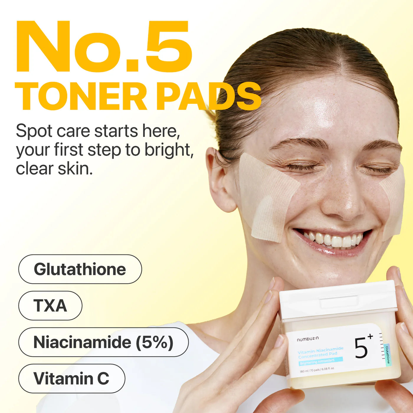 Numbuzin No.5 Vitamin-Niacinamide Concentrated Toner Pads 70 pads