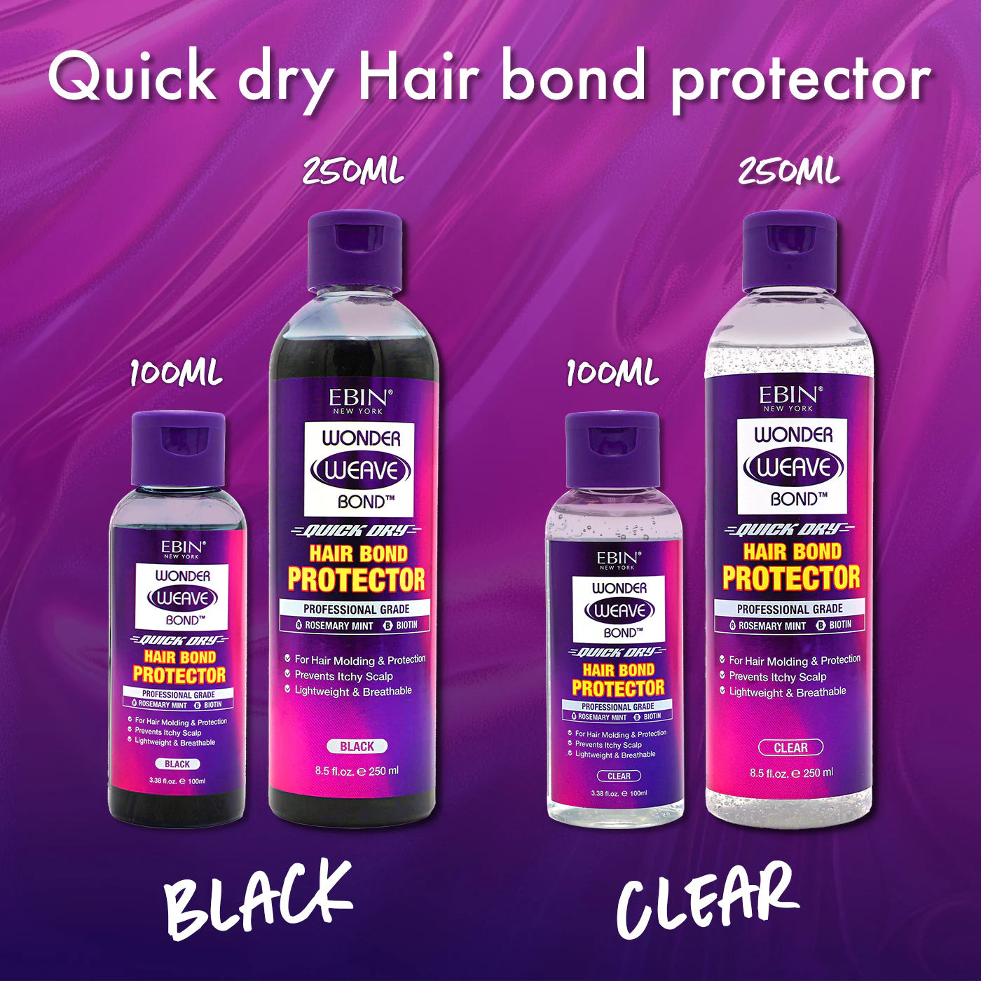 Ebin New York Wonder Weave Bond Hair Protector (Black)