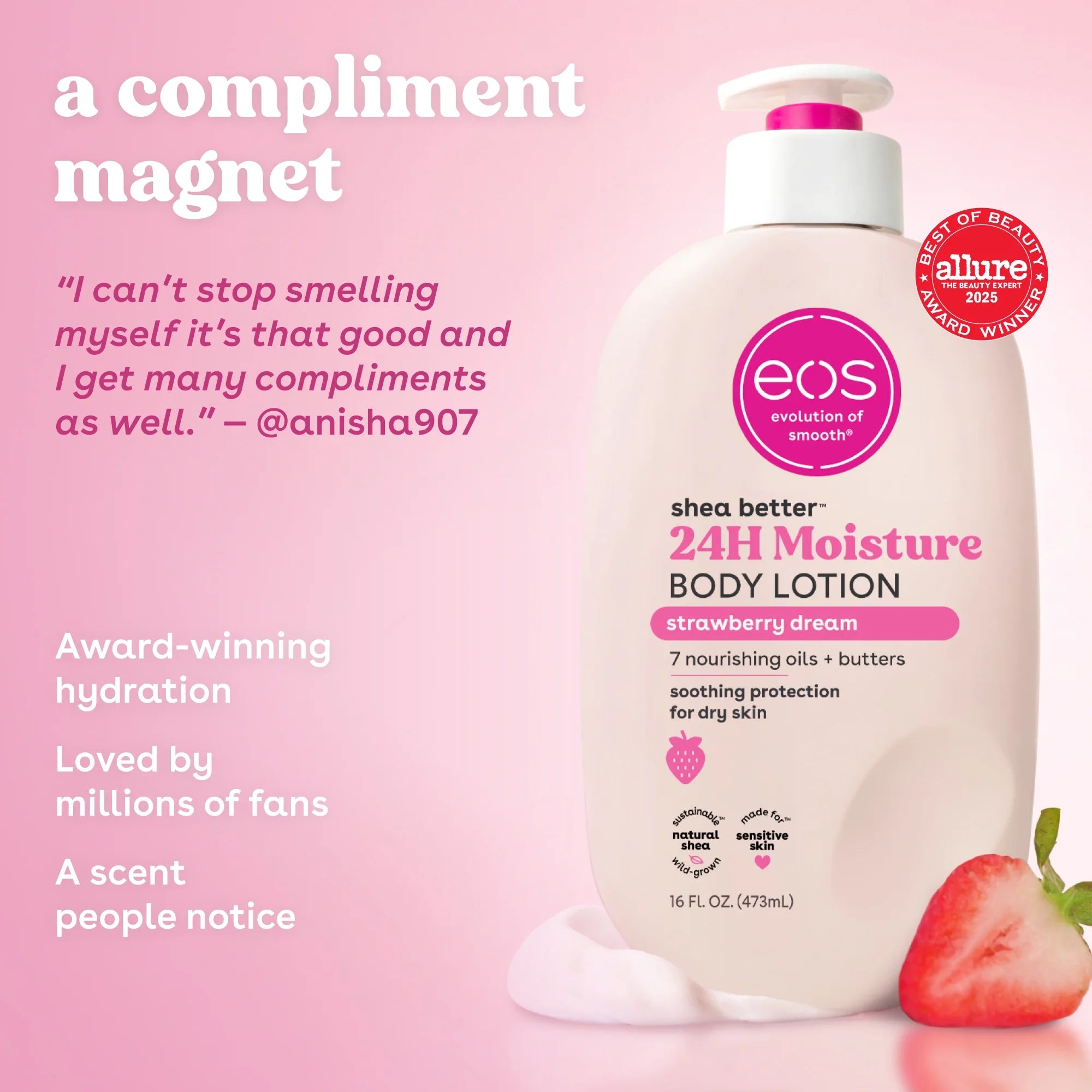 EOS Shea Better 24H Moisture Body Lotion Strawberry Dream 473ml
