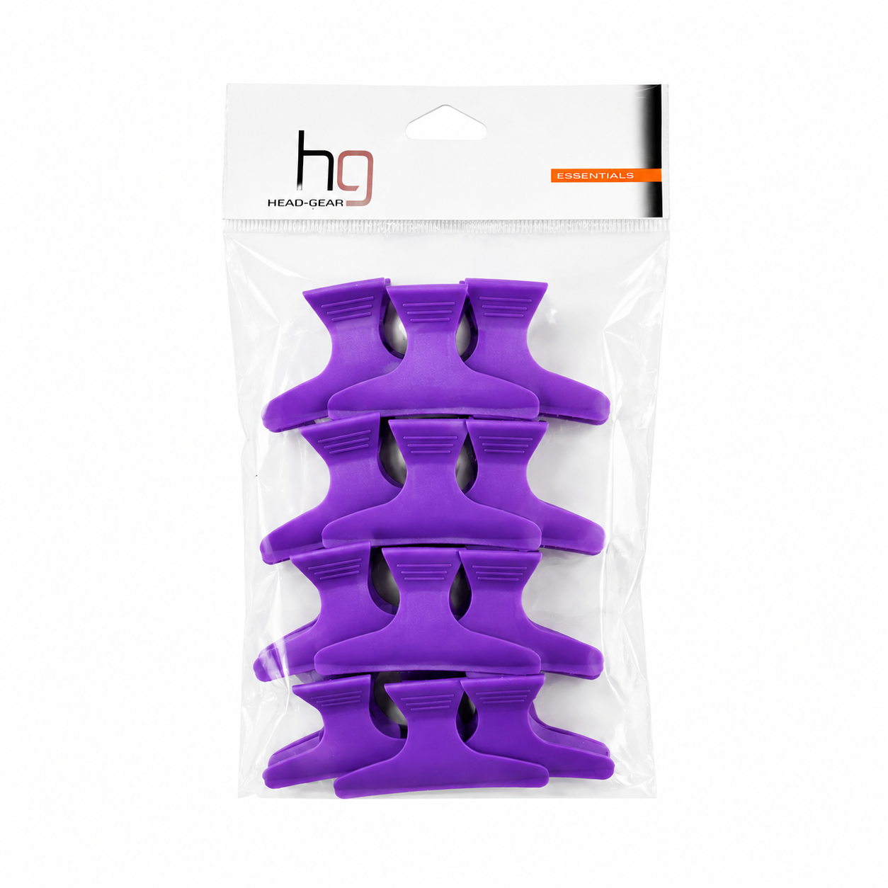 Head Gear Butterfly Sectioning Clips 12 Pack Purple