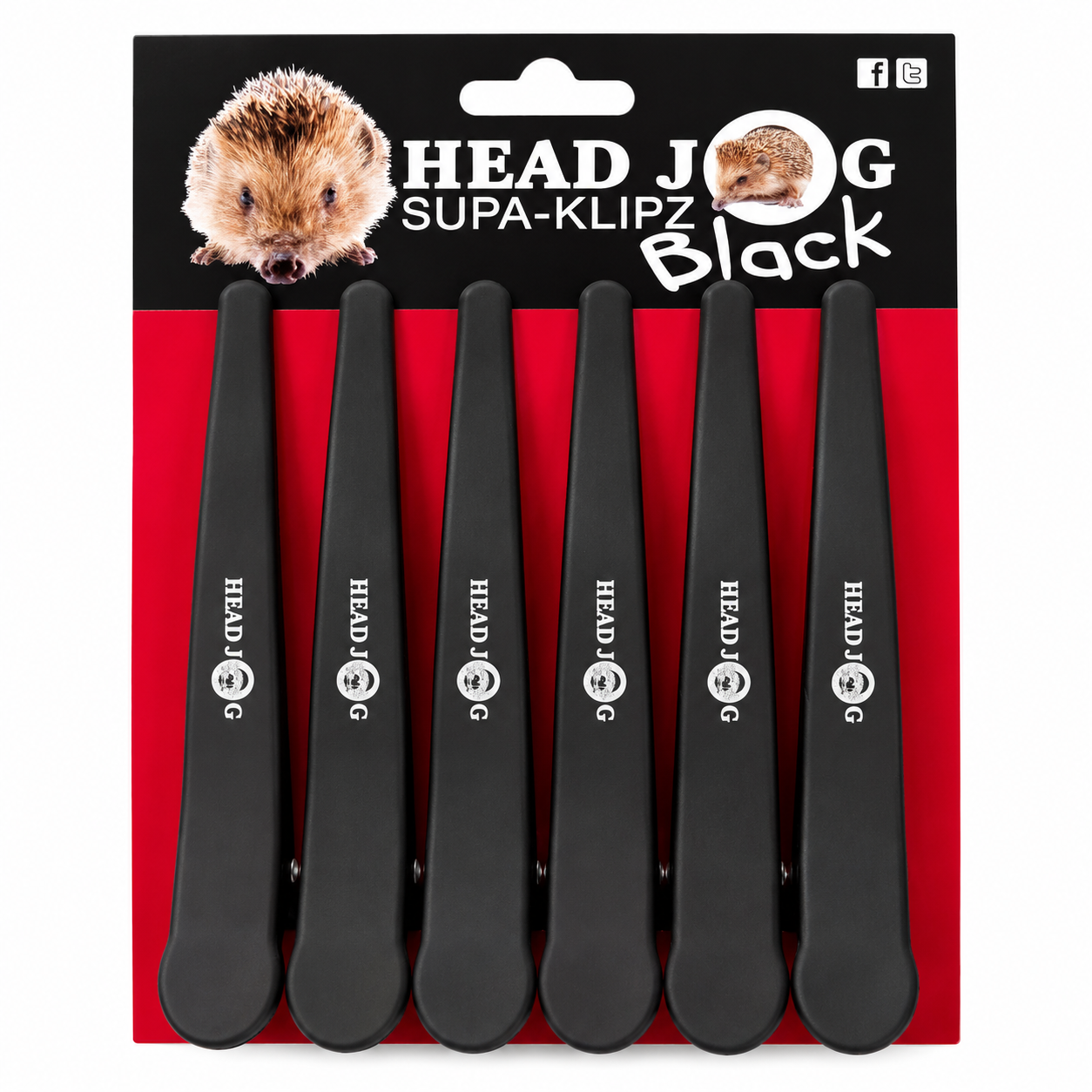Head Jog Supa-Klipz 6 Pack Black