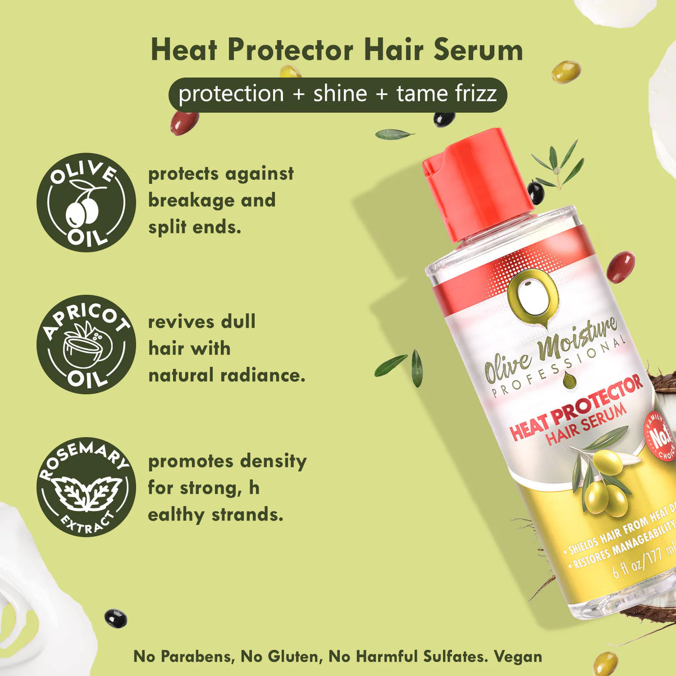 Olive Moisture Heat Protector Hair Serum 177ml