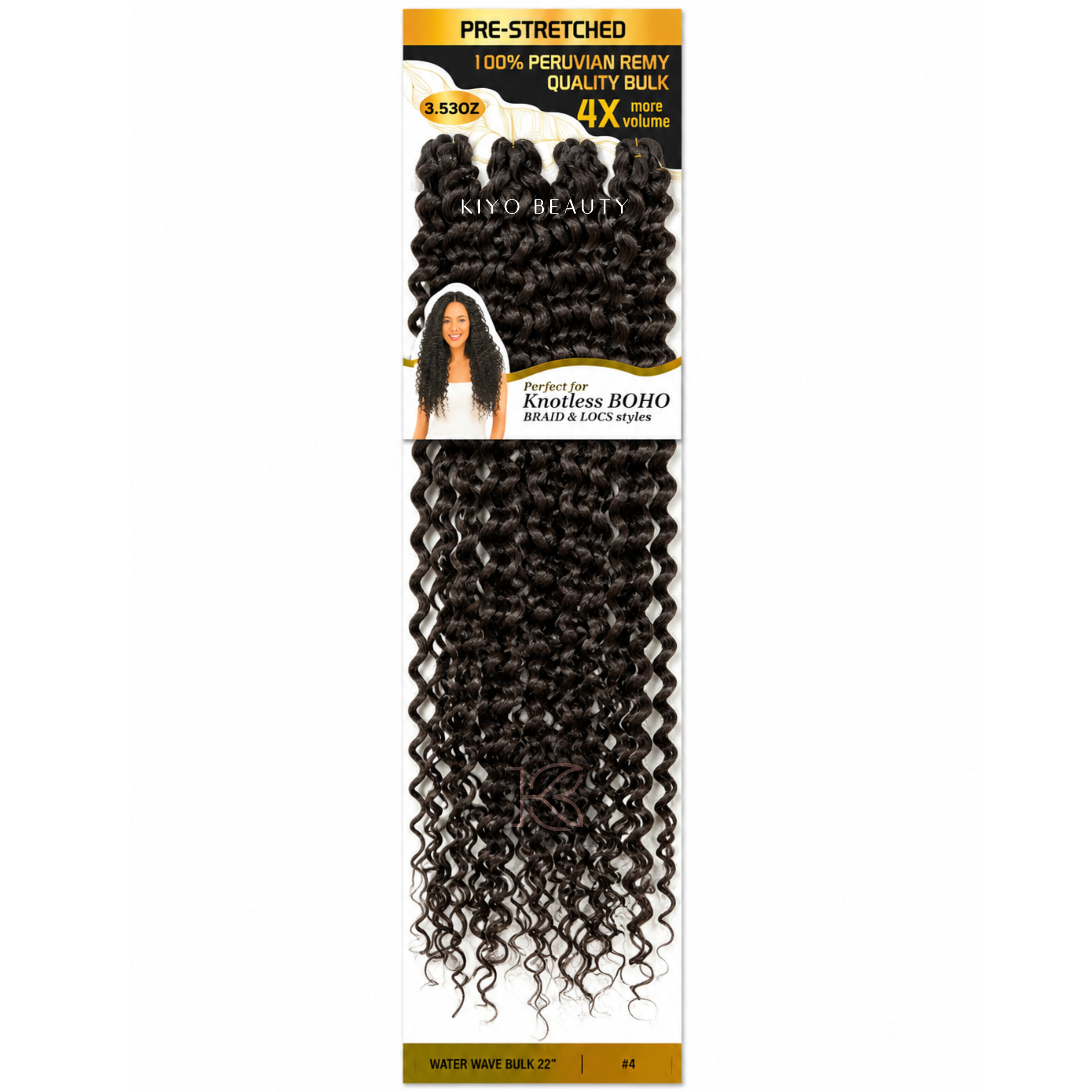 Kuknus Luxurious Tresses 100% Peruvian Remy Quality Water Wave 22" (4)