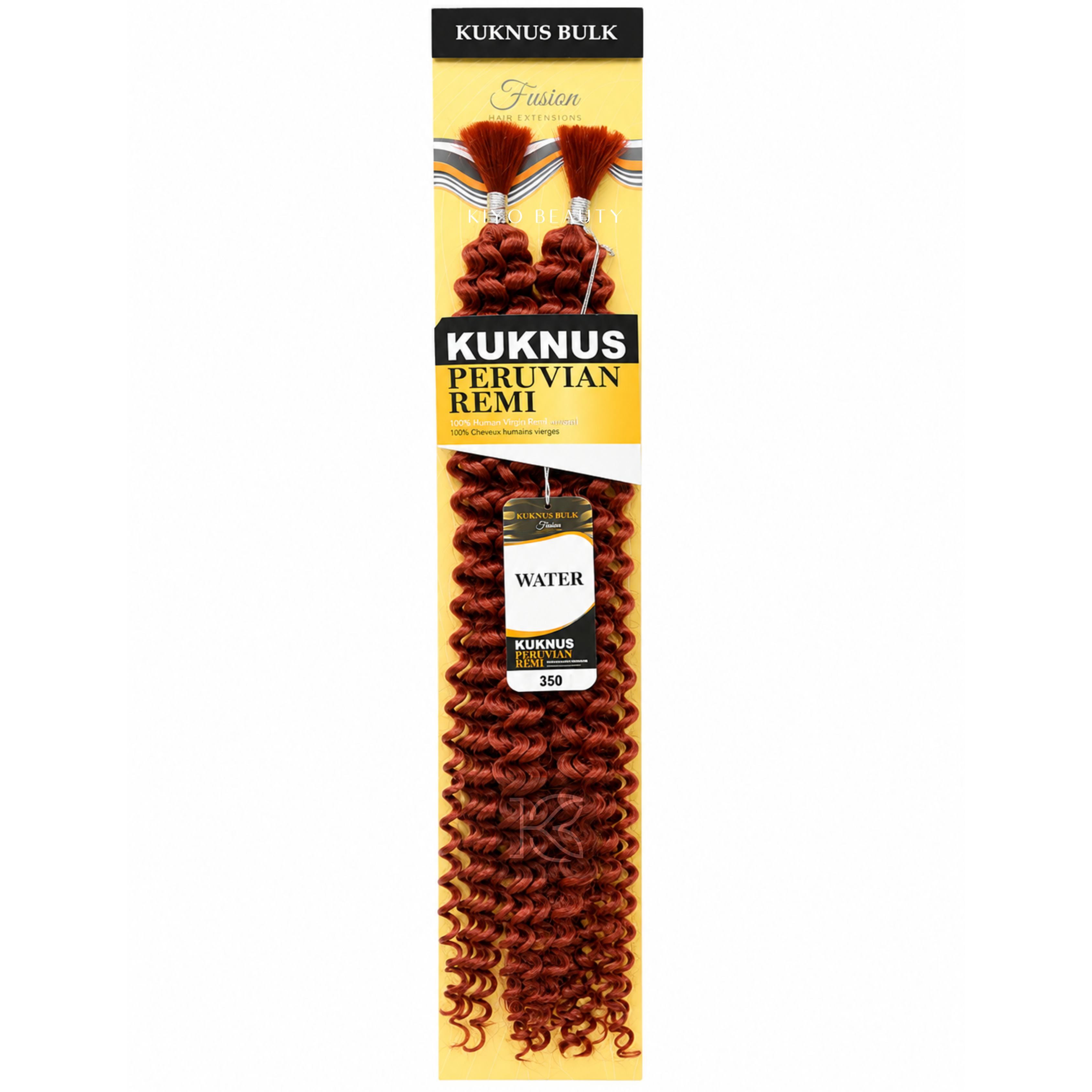 Kuknus Peruvian Remi 100% Human Hair Blended Water Bulk (350) copper red