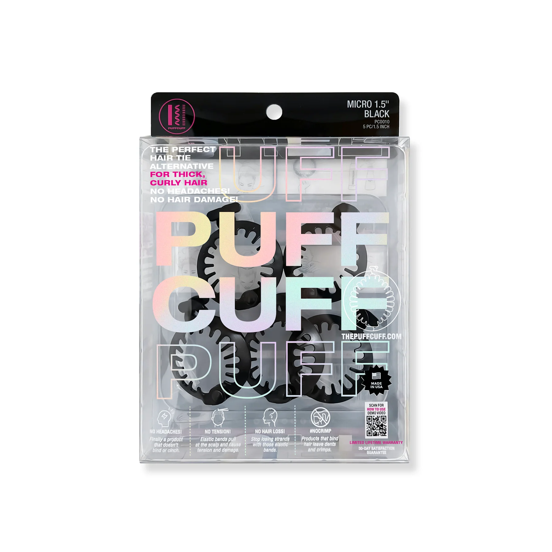 PuffCuff Micro Pack - 1.5 inch (5 Pcs) - Black