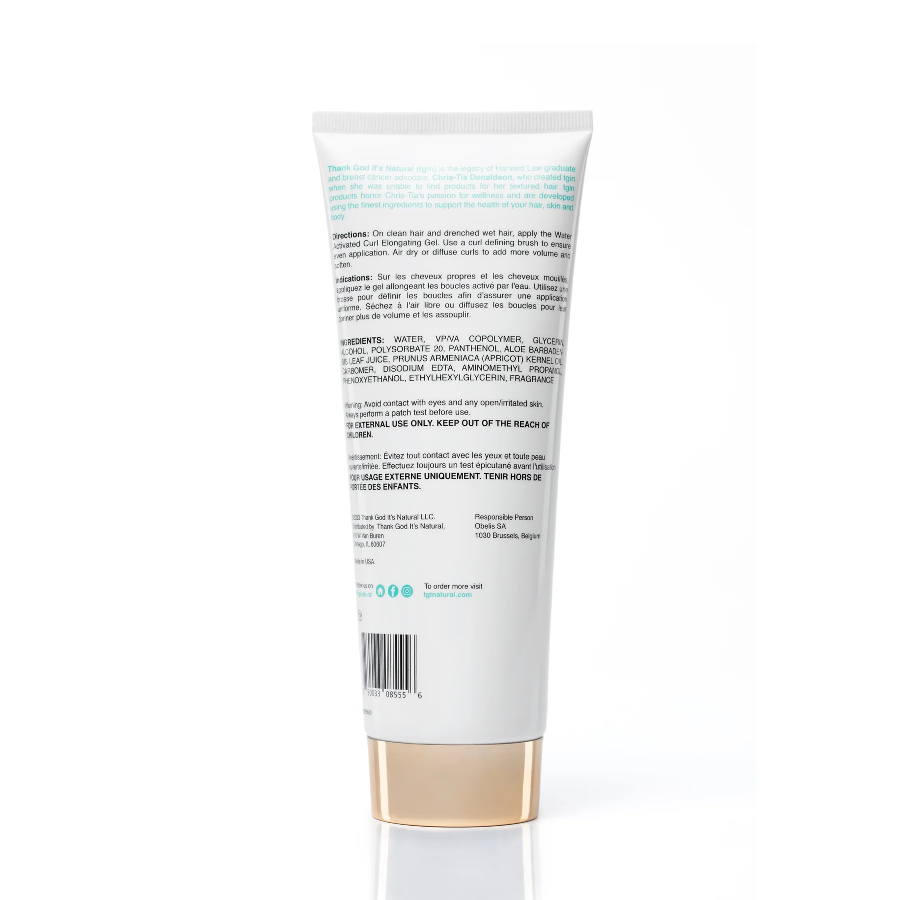 Tgin Miracle Styling Water Activated Curl Elongating Gel 8oz