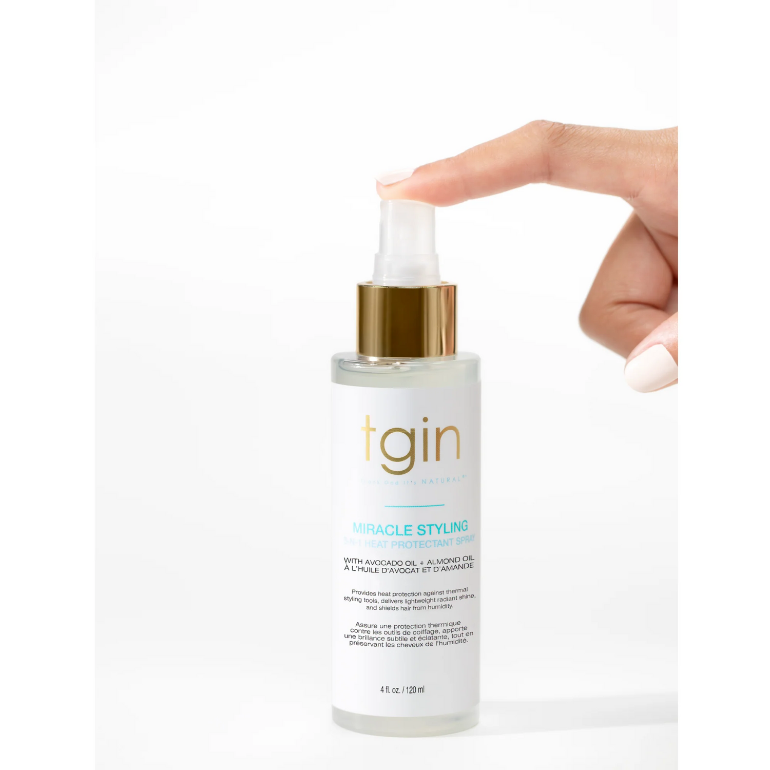 Tgin Miracle Styling 3-N-1 Heat Protectant Spray 4oz