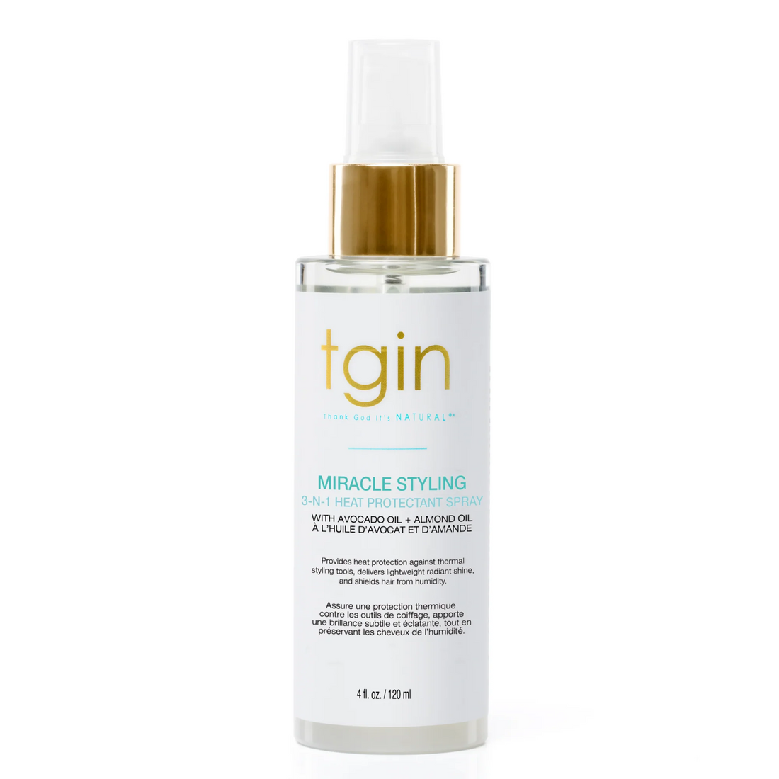 Tgin Miracle Styling 3-N-1 Heat Protectant Spray 4oz