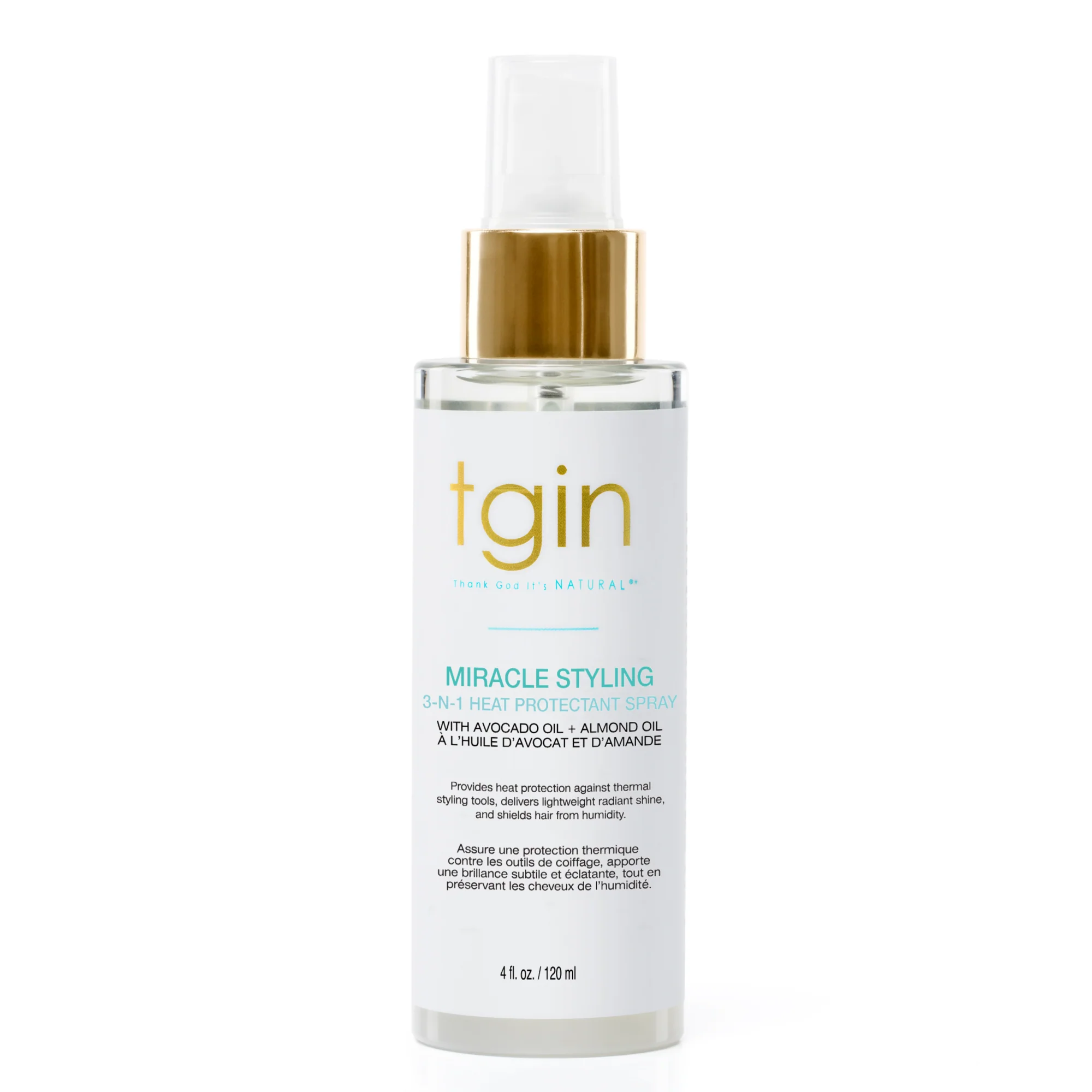 Tgin Miracle Styling 3-N-1 Heat Protectant Spray 4oz