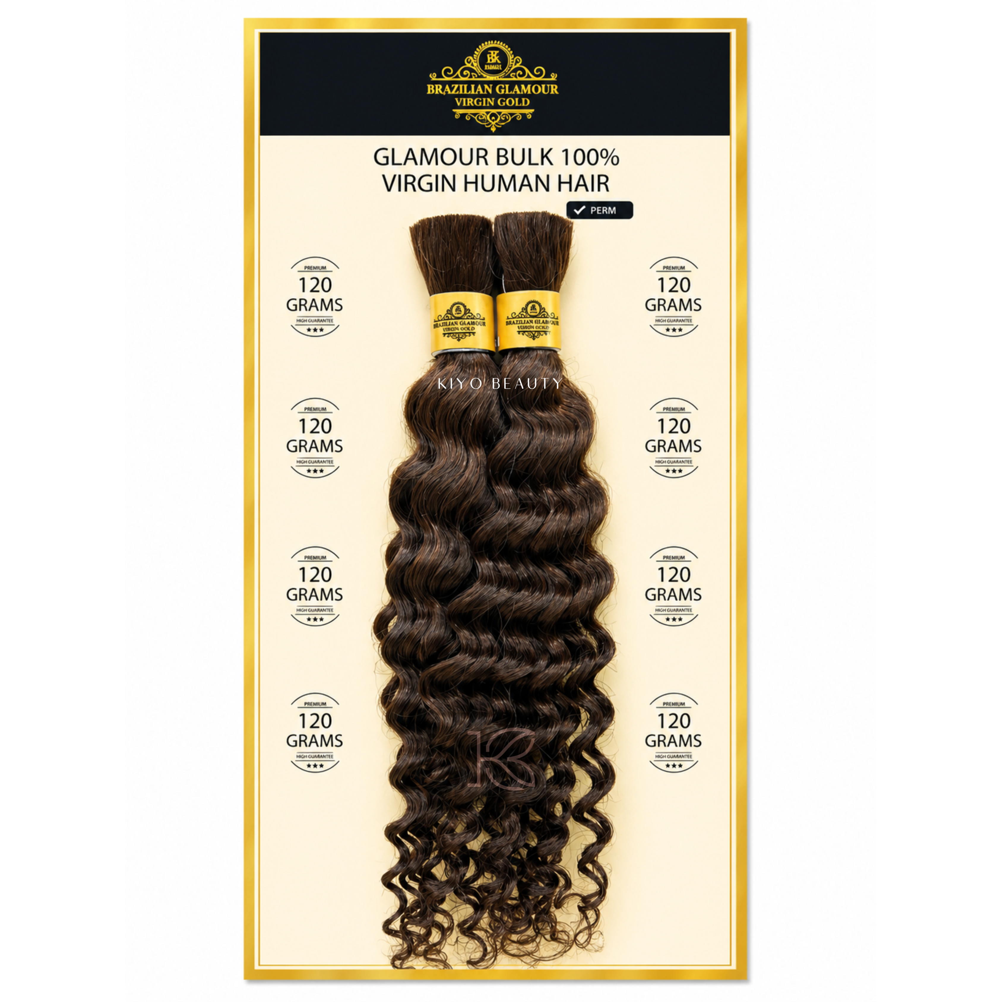 Rush Brazilian Glamour Virgin Gold 100% Human Hair Deep Wave Bulk 18"