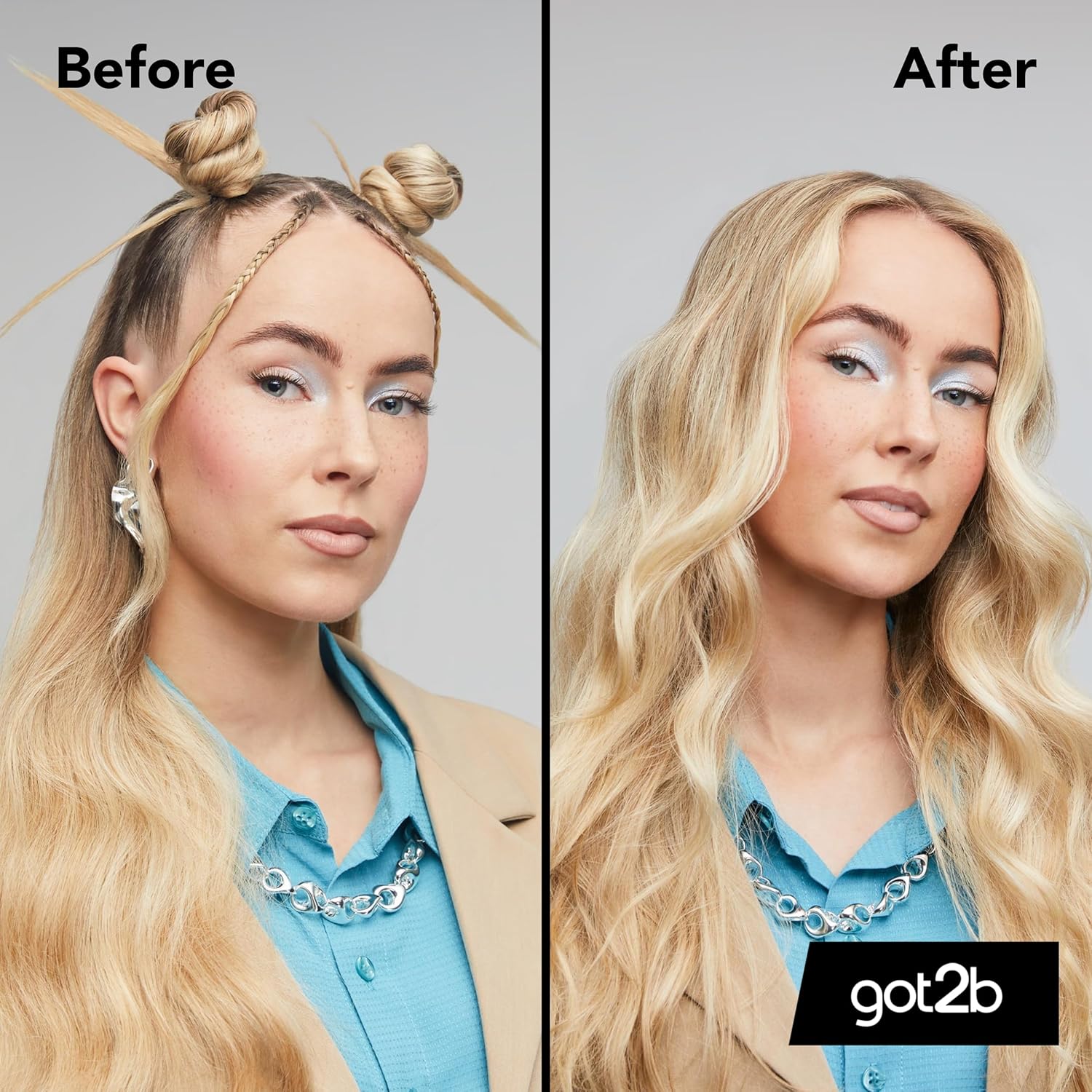 Schwarzkopf Got2b Un-Glued Styling Remover Foam 150ml before and after
