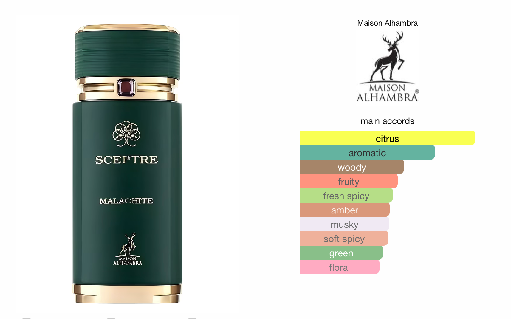 Maison Alhambra Sceptre Malachite Eau De Parfum 100ml